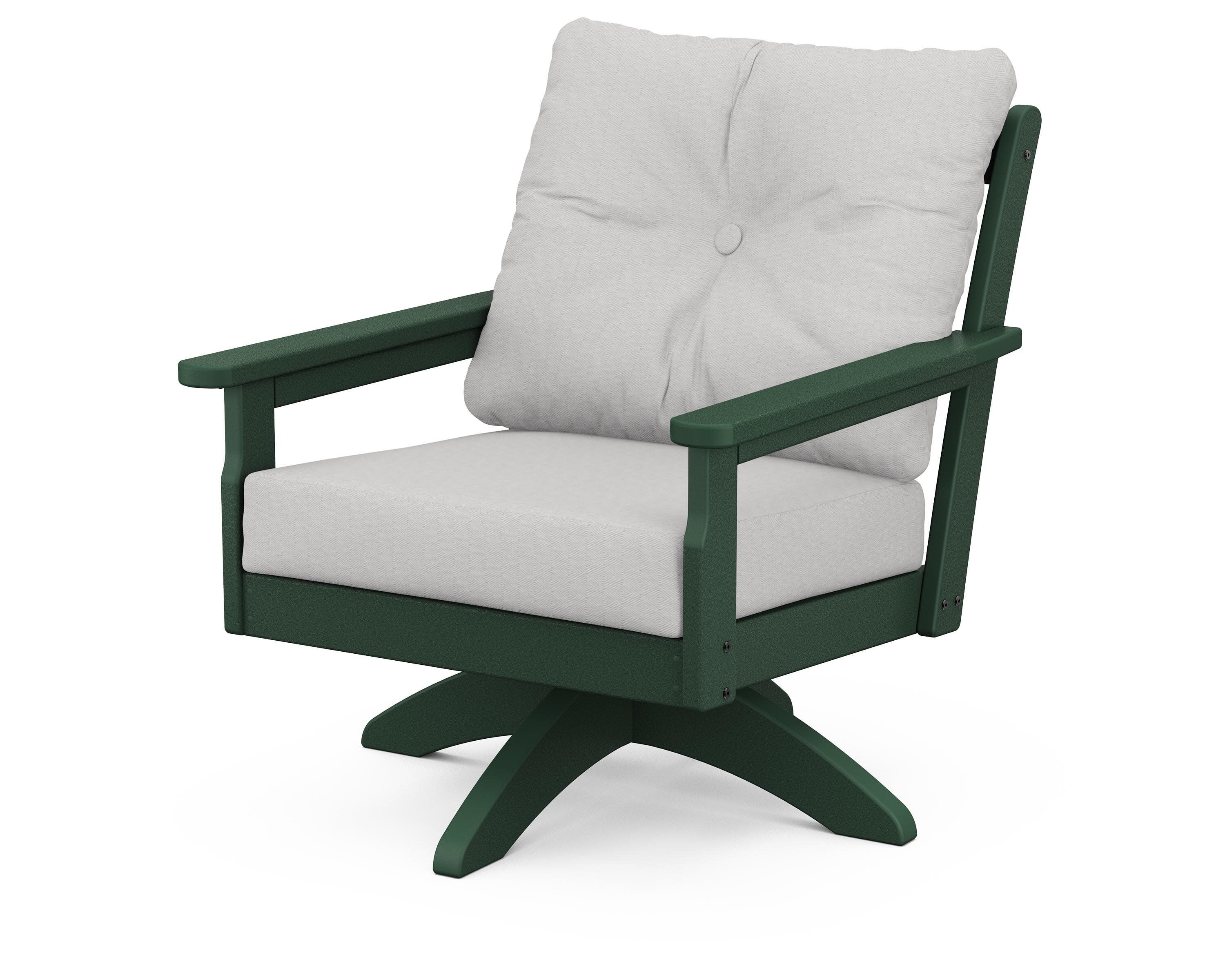 Vineyard Deep Seating Swivel Chair in Green / Diamond in the Rough