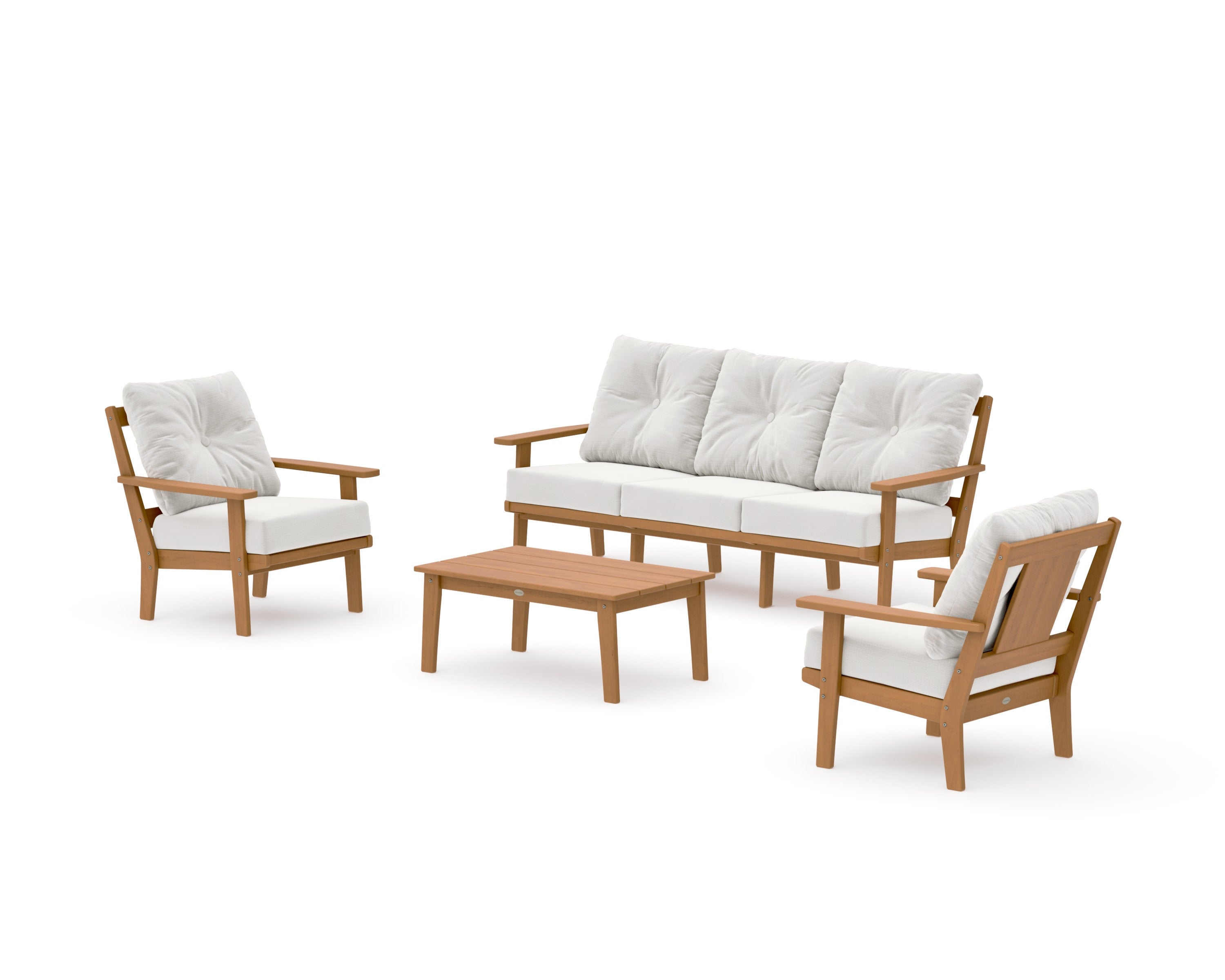 Prairie 4-Piece Deep Seating Set with Sofa in Natural / Natural Linen