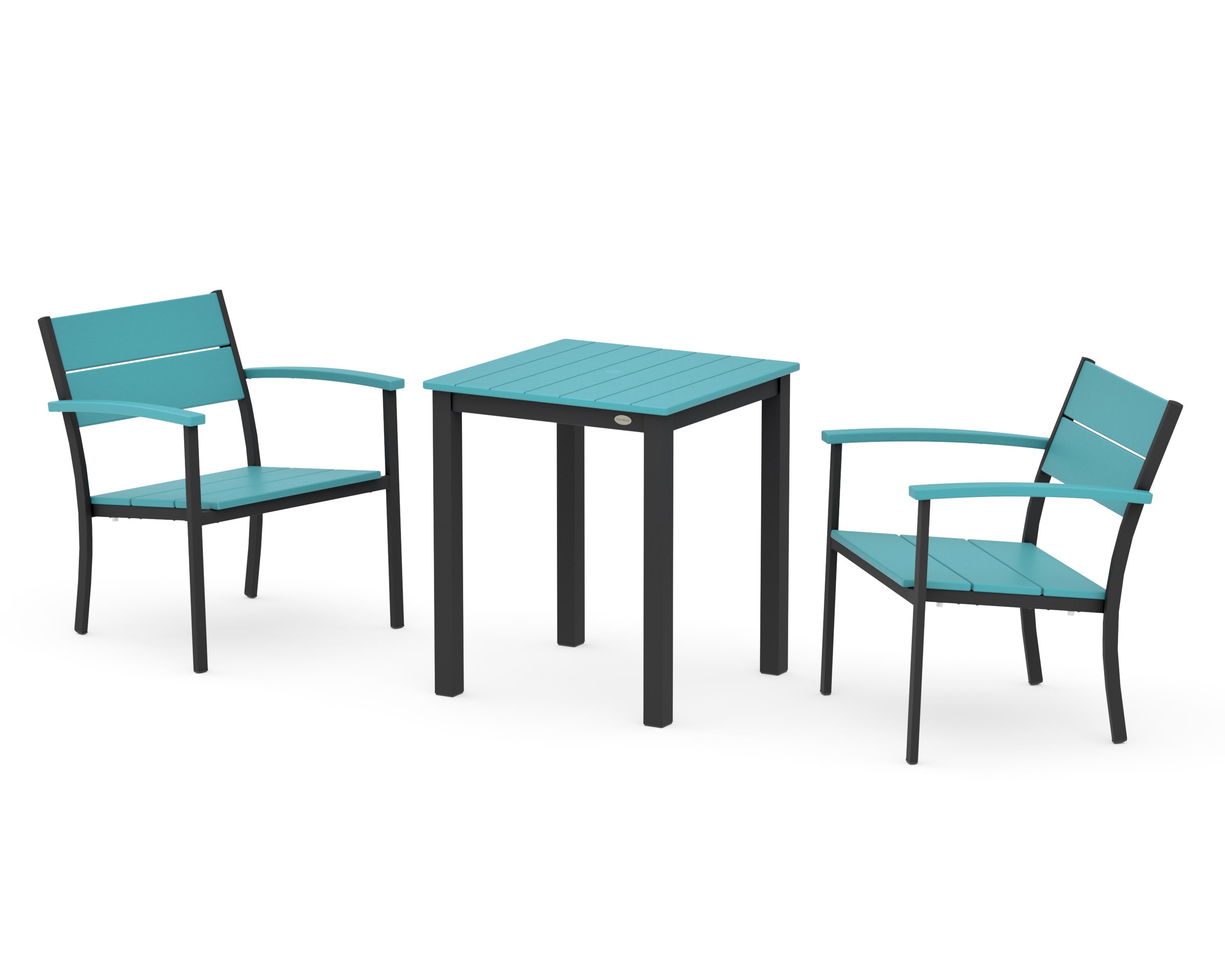 Main Street 3-Piece Square Dining Set in Black / Aruba