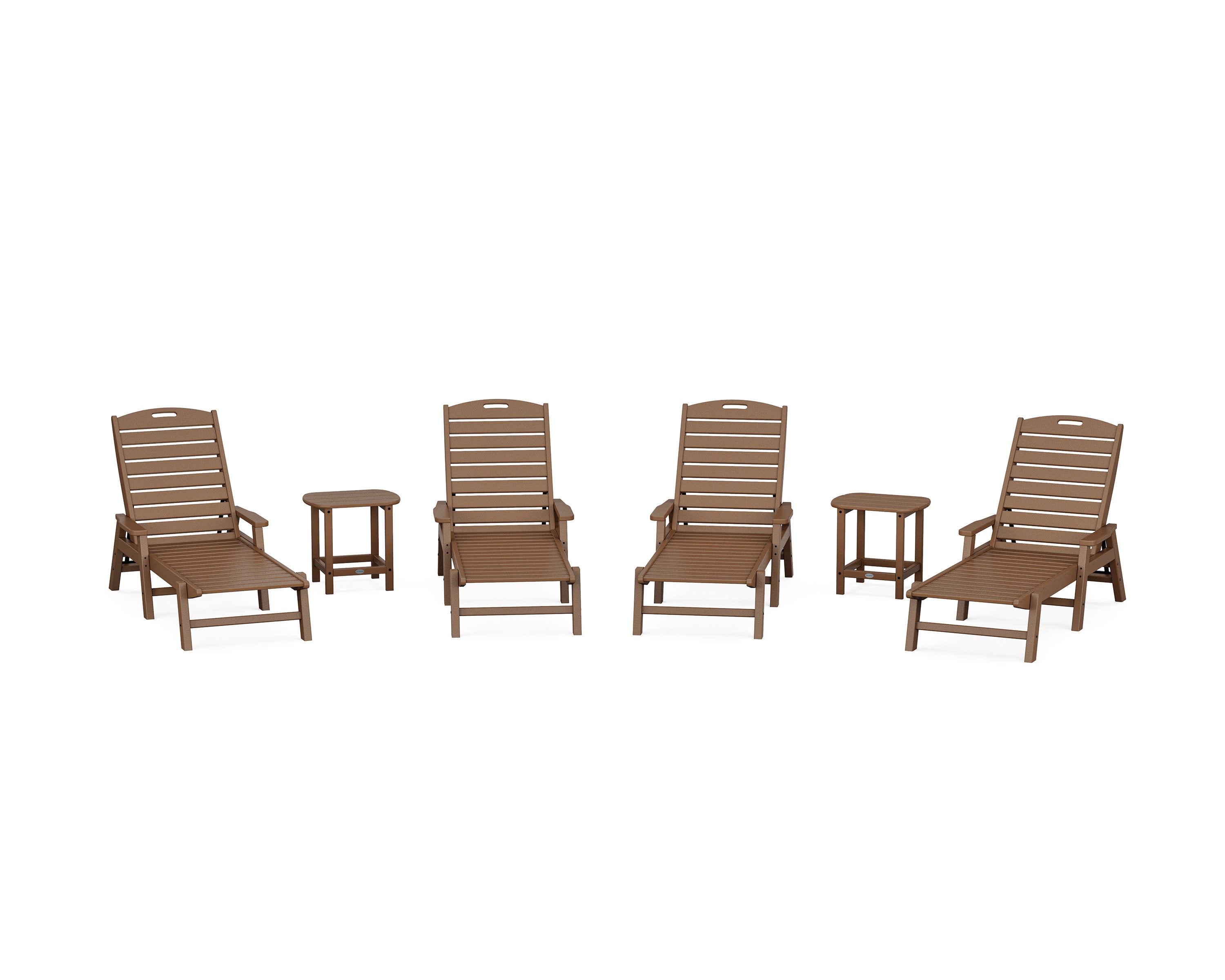 Nautical Chaise 6-Piece Set with Arms in Teak