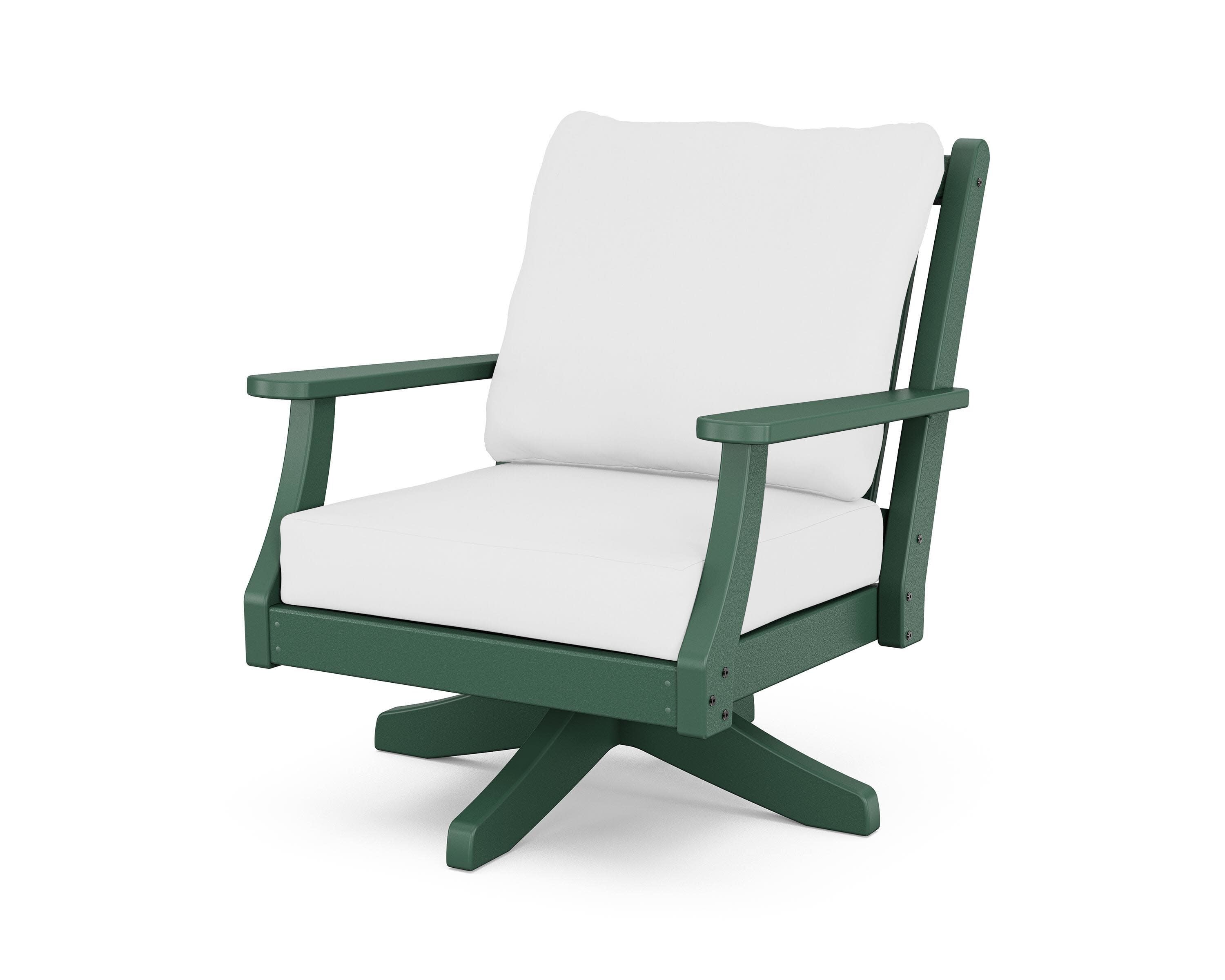 Wovendale Deep Seating Swivel Chair in Green / Natural