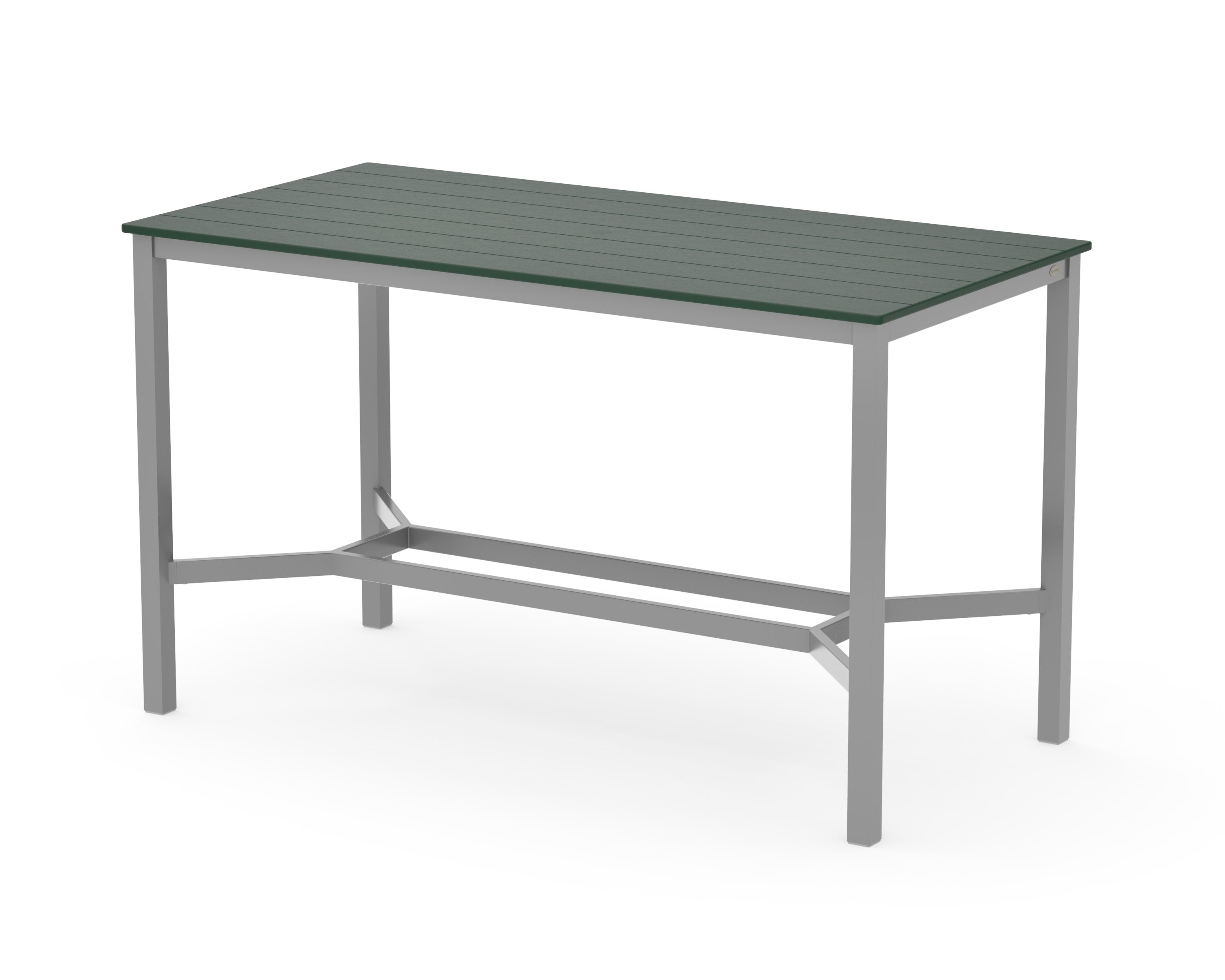 Main Street 36 x 72 Bar Table in Silver / Green