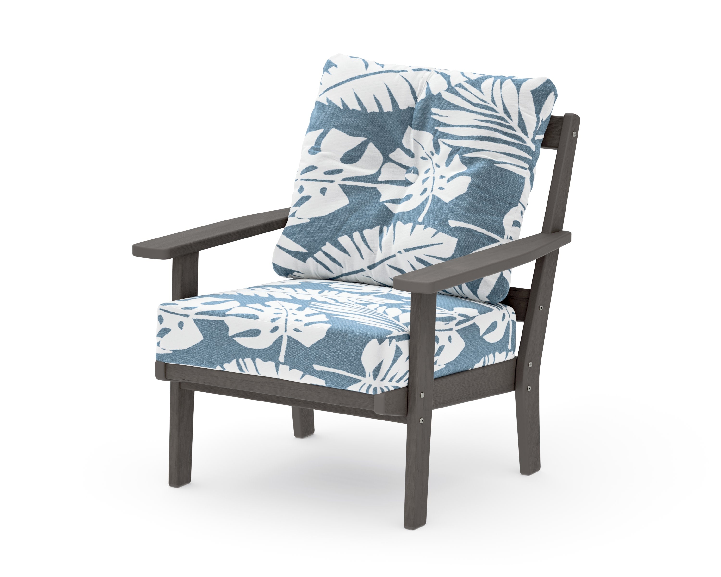 Oxford Deep Seating Chair in Driftwood / Leaf Sky Blue