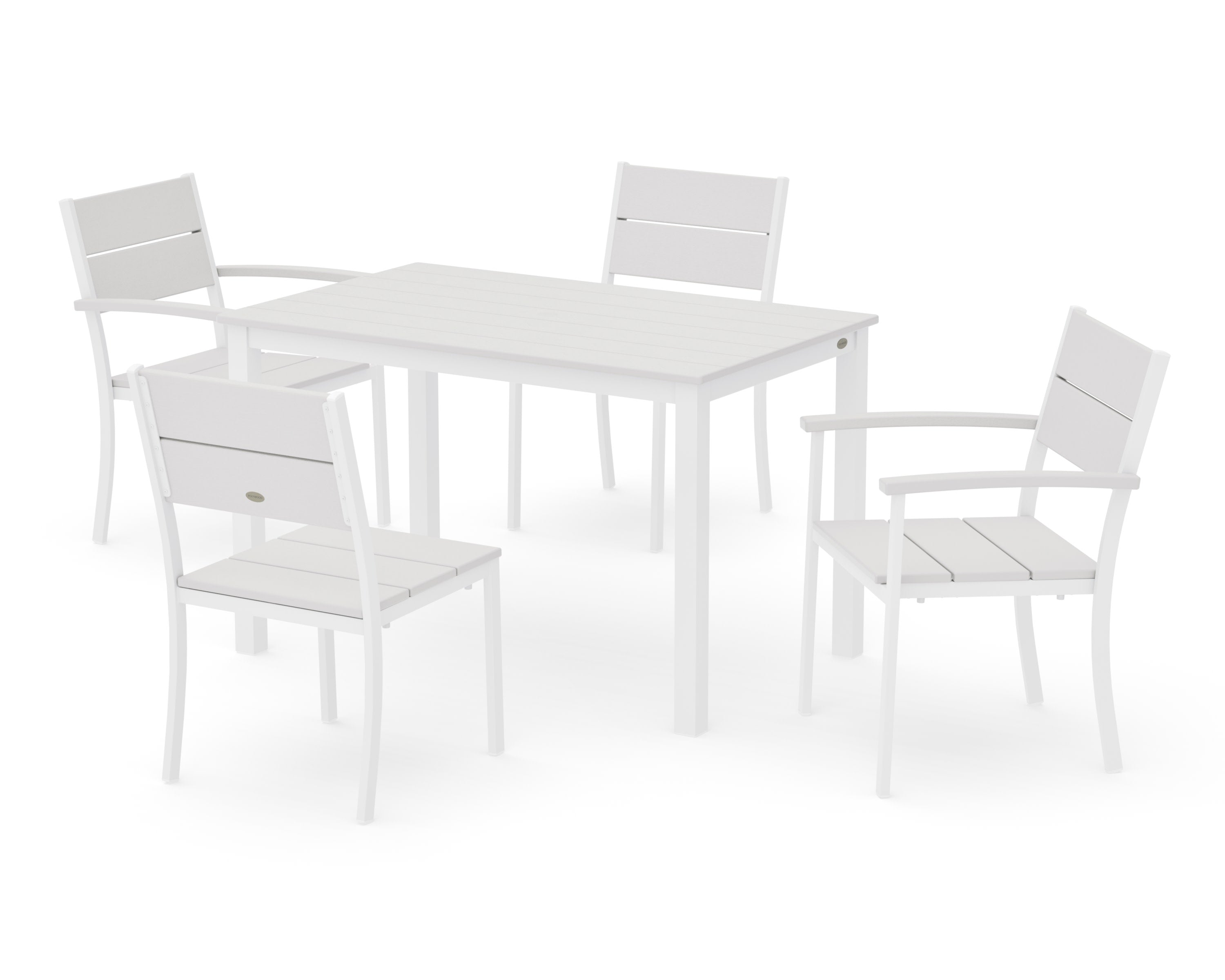 Main Street 5-Piece Dining Set in White / Vintage White