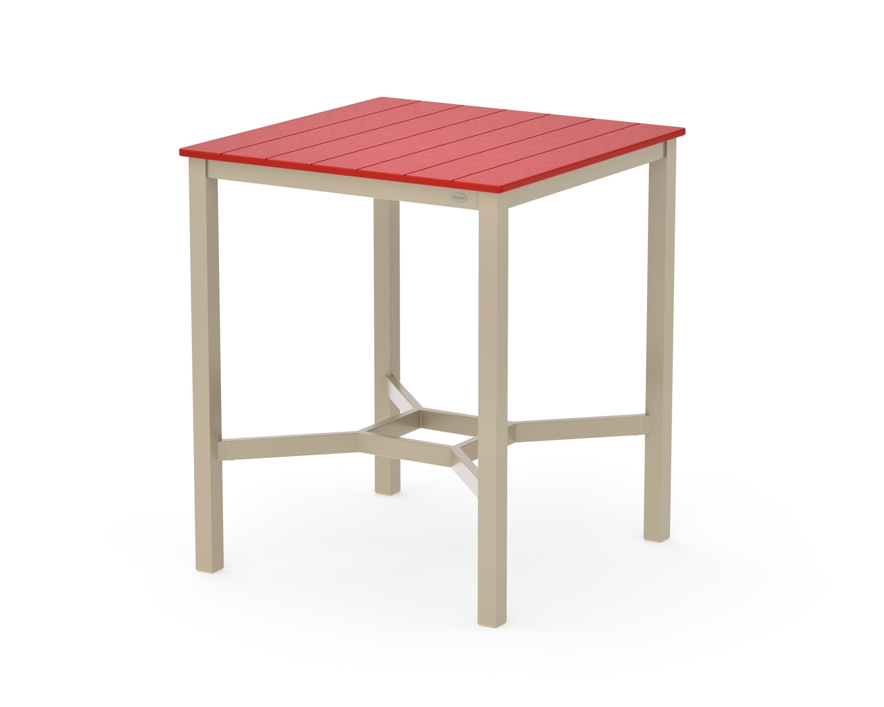 Main Street 36 x 36 Bar Table in Sand / Sunset Red