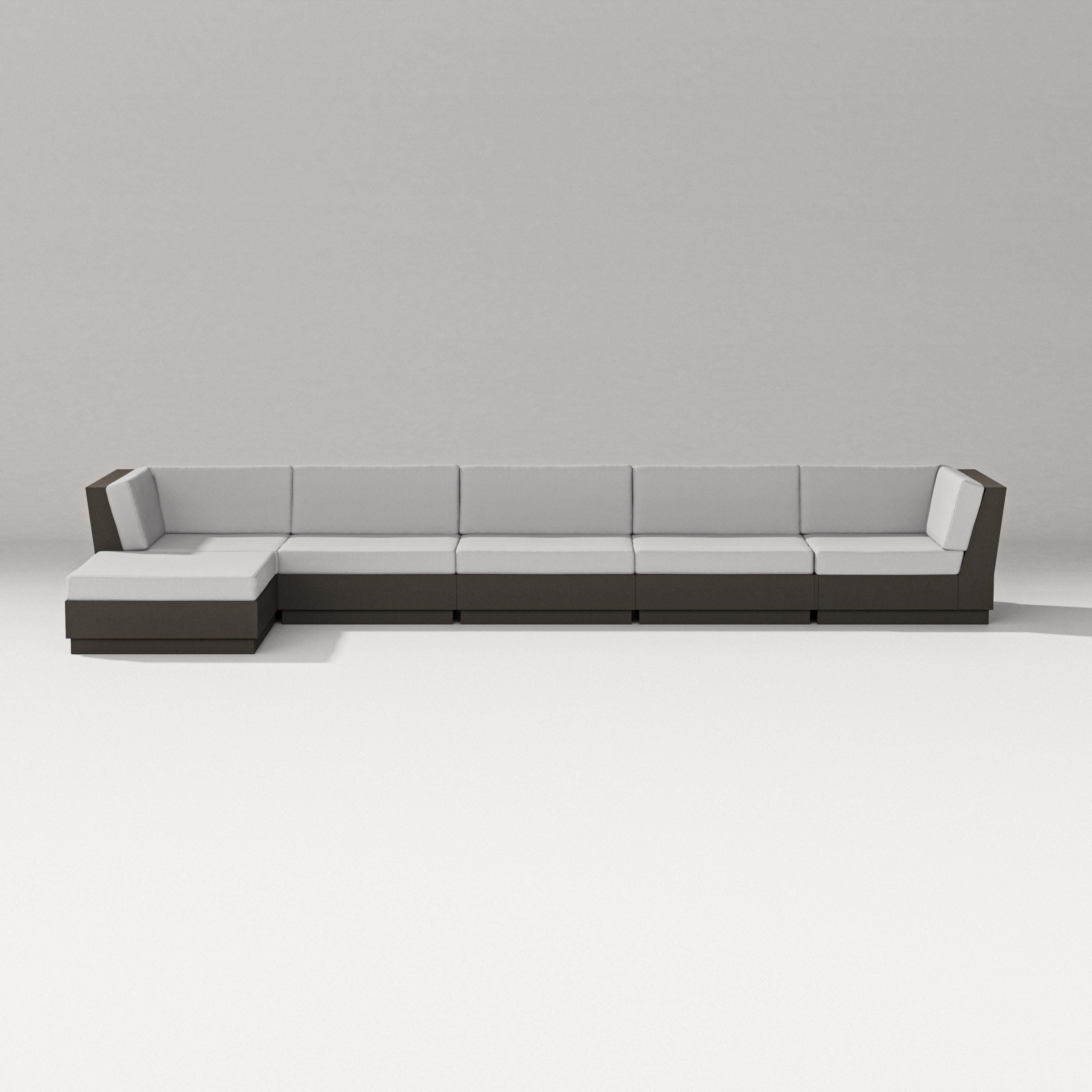 Elevate 6-Piece Chaise Sectional in Vintage Coffee / Diamond in the Rough