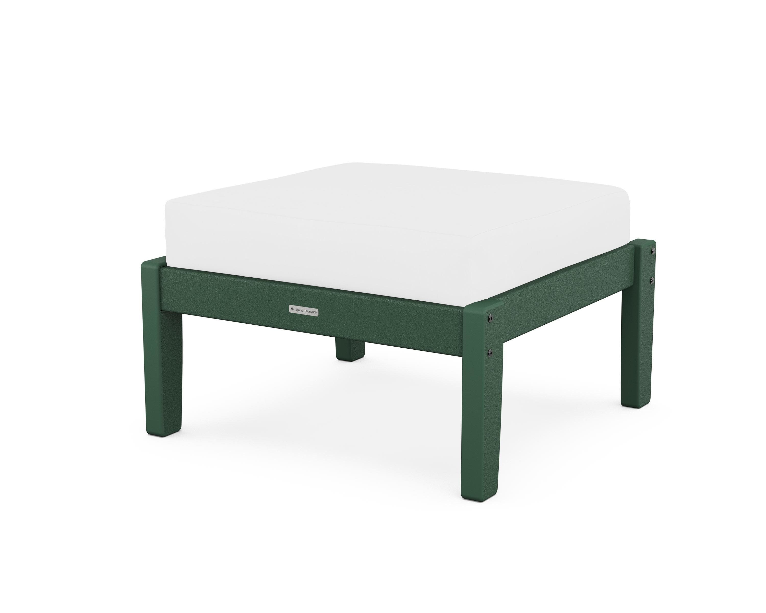 Chinoiserie Deep Seating Ottoman in Green / Natural