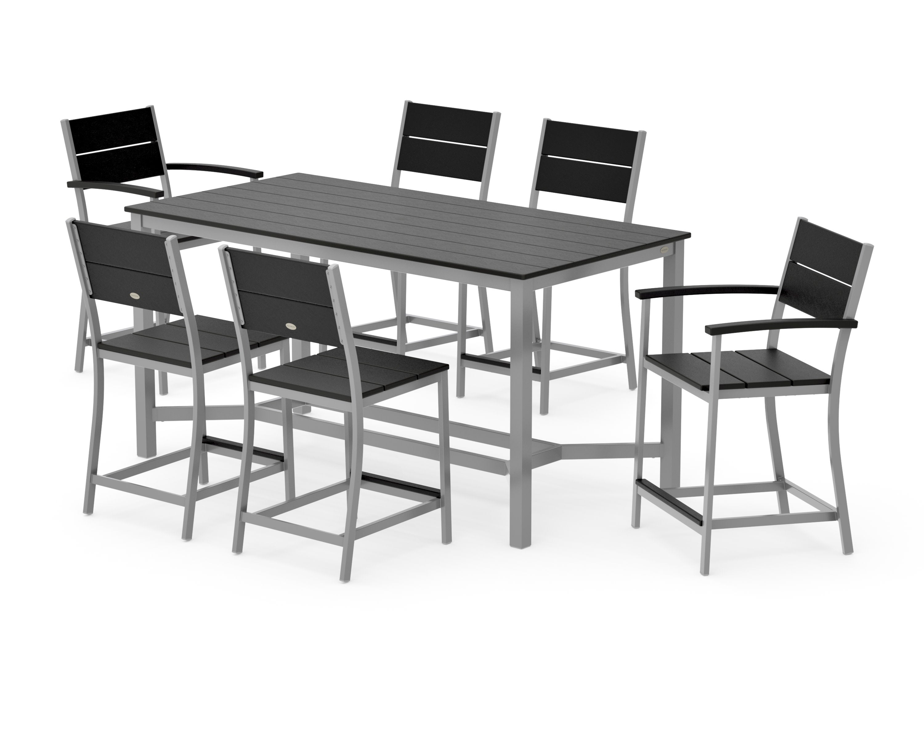 Main Street 7-Piece Counter Set in Silver / Black