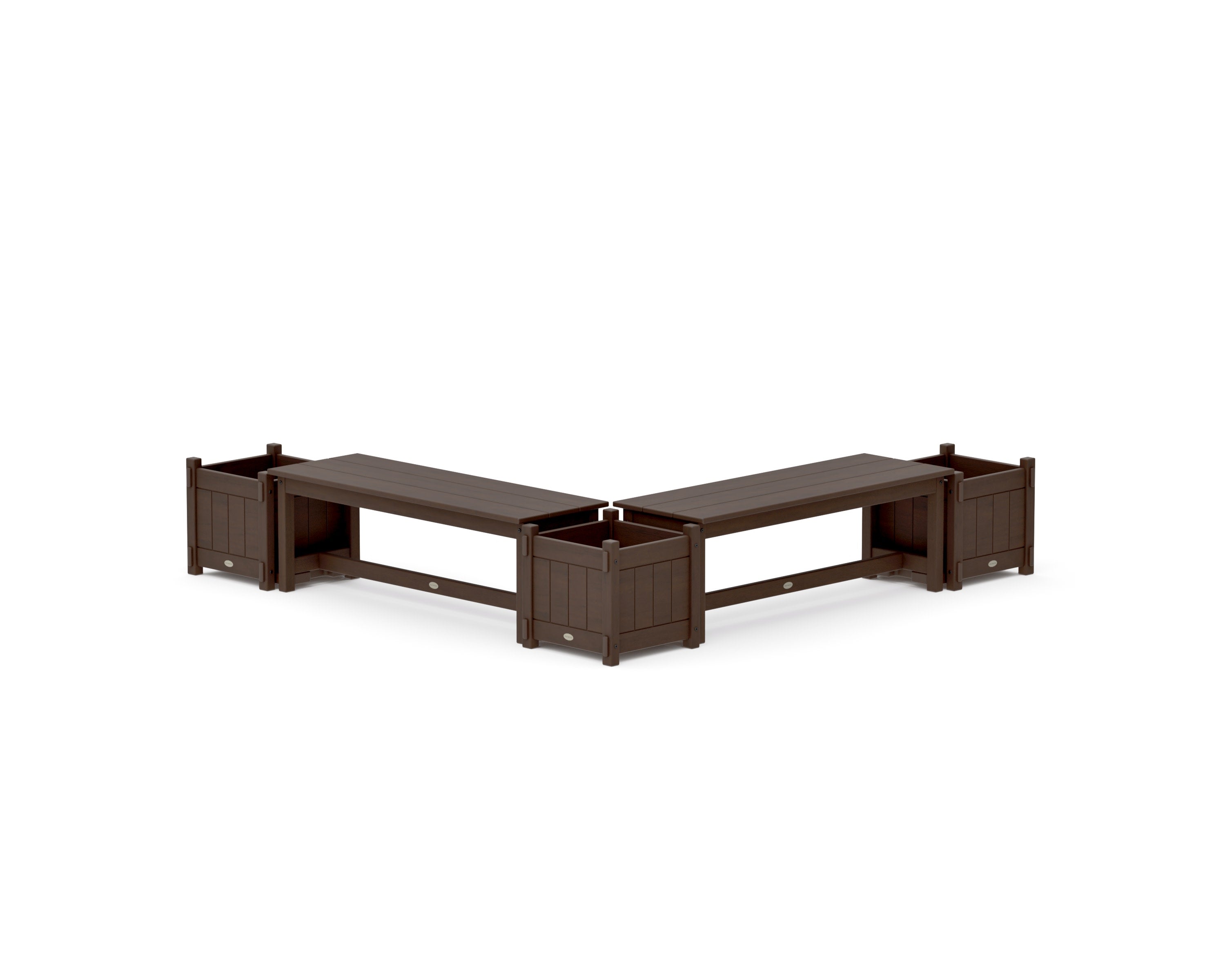 48" Vineyard L- Shaped Planter Bench Corner Set in Kona
