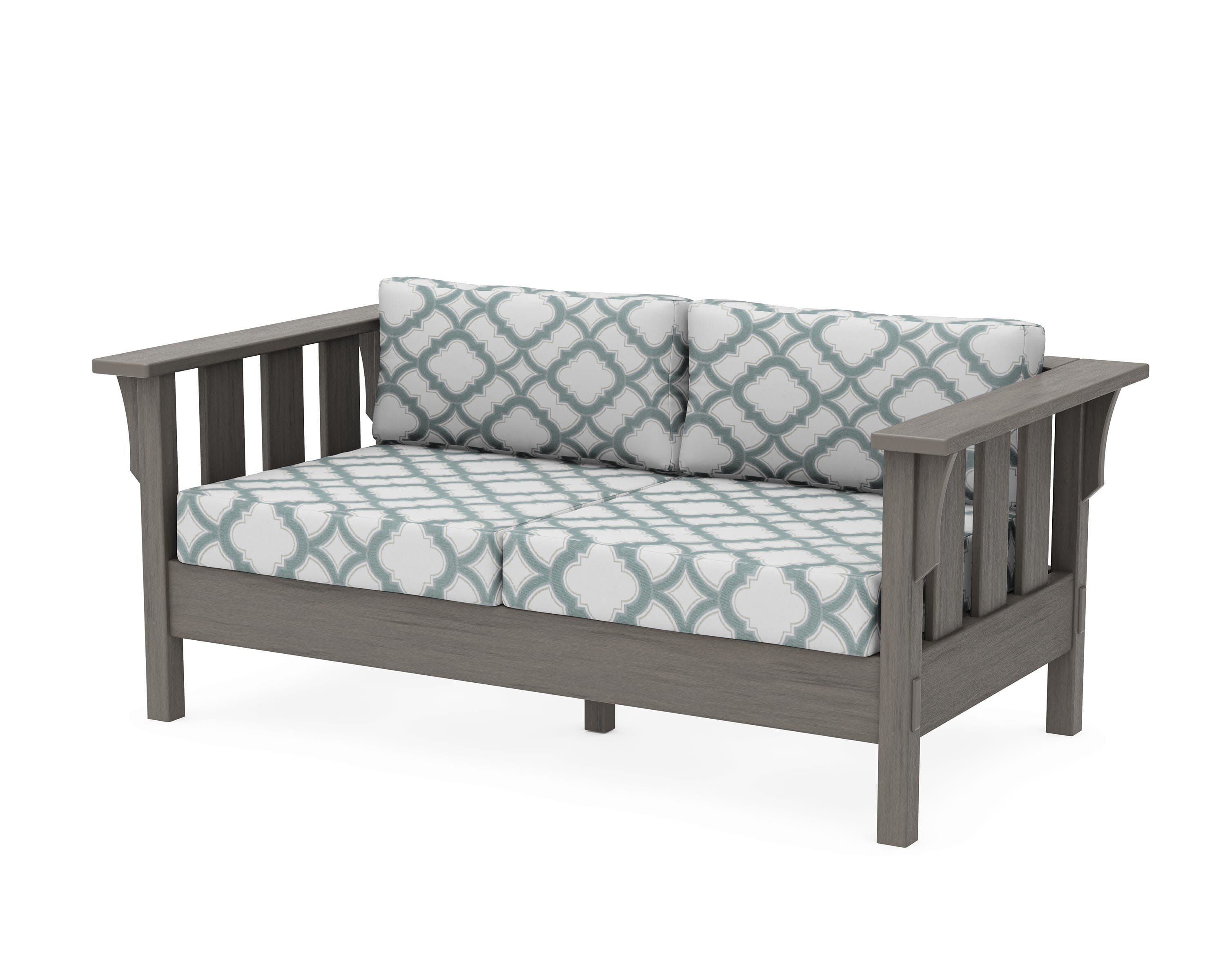 Acadia Deep Seating Loveseat in Driftwood / Trellis Glacier Spa