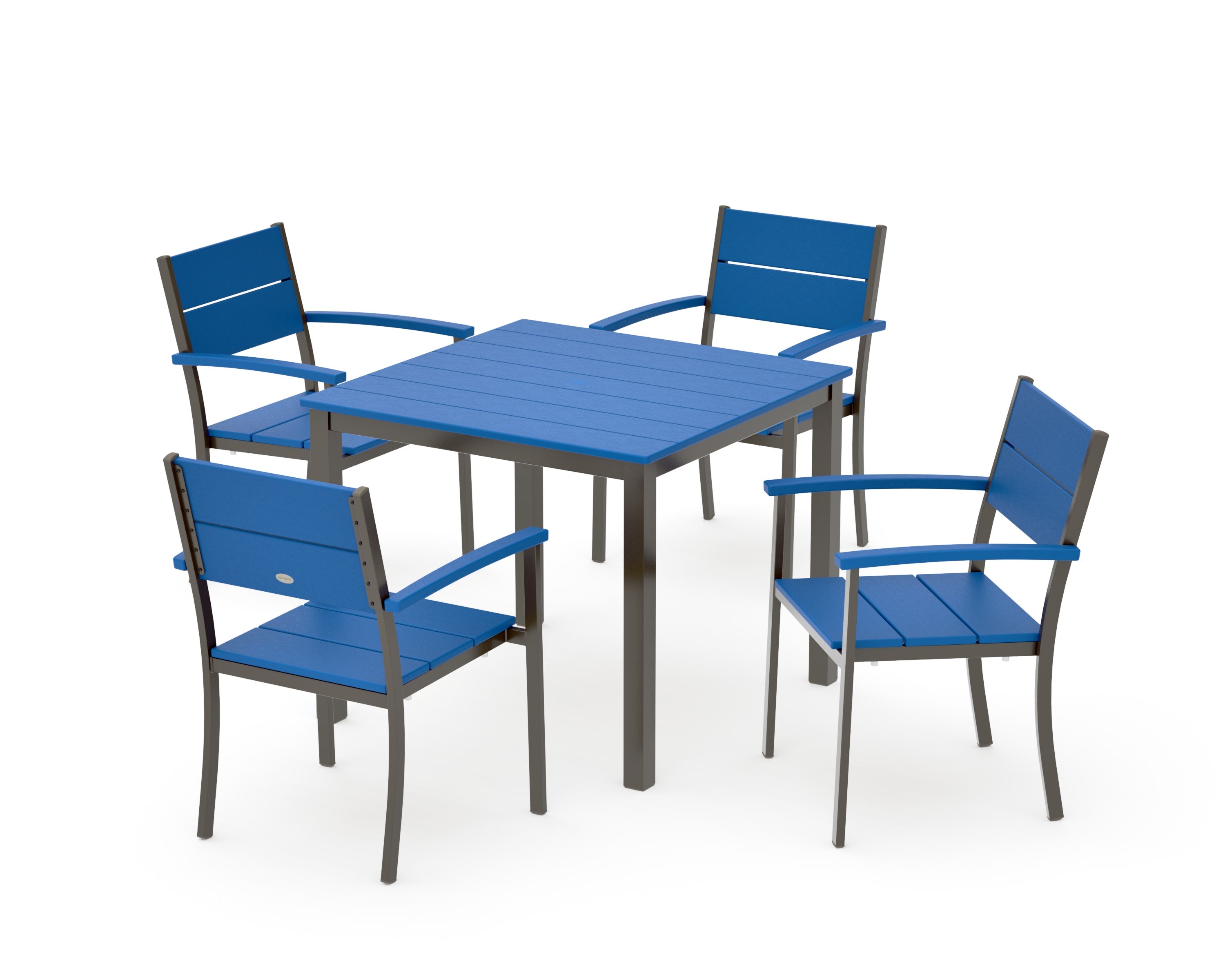 Main Street 5-Piece Dining Set in Bronze / Pacific Blue