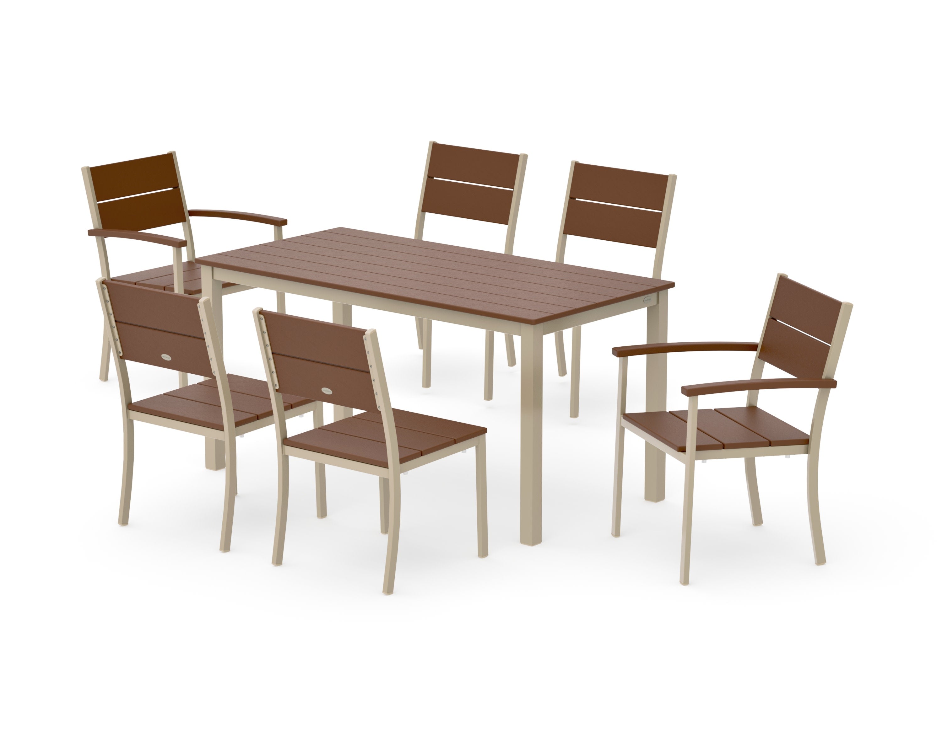 Main Street 7-Piece Dining Set in Sand / Teak