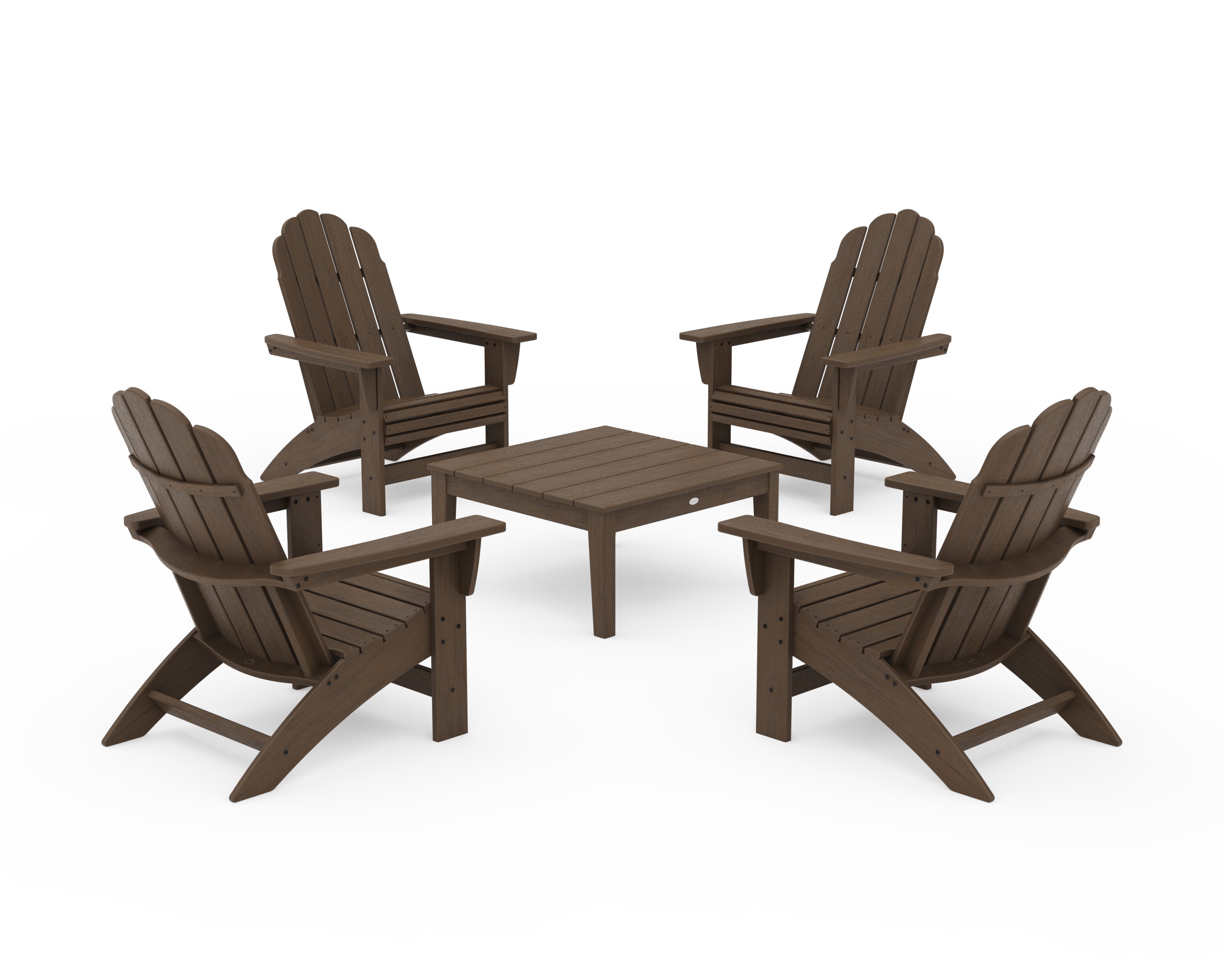 5-Piece Vineyard Grand Adirondack Chair Conversation Group in Kona
