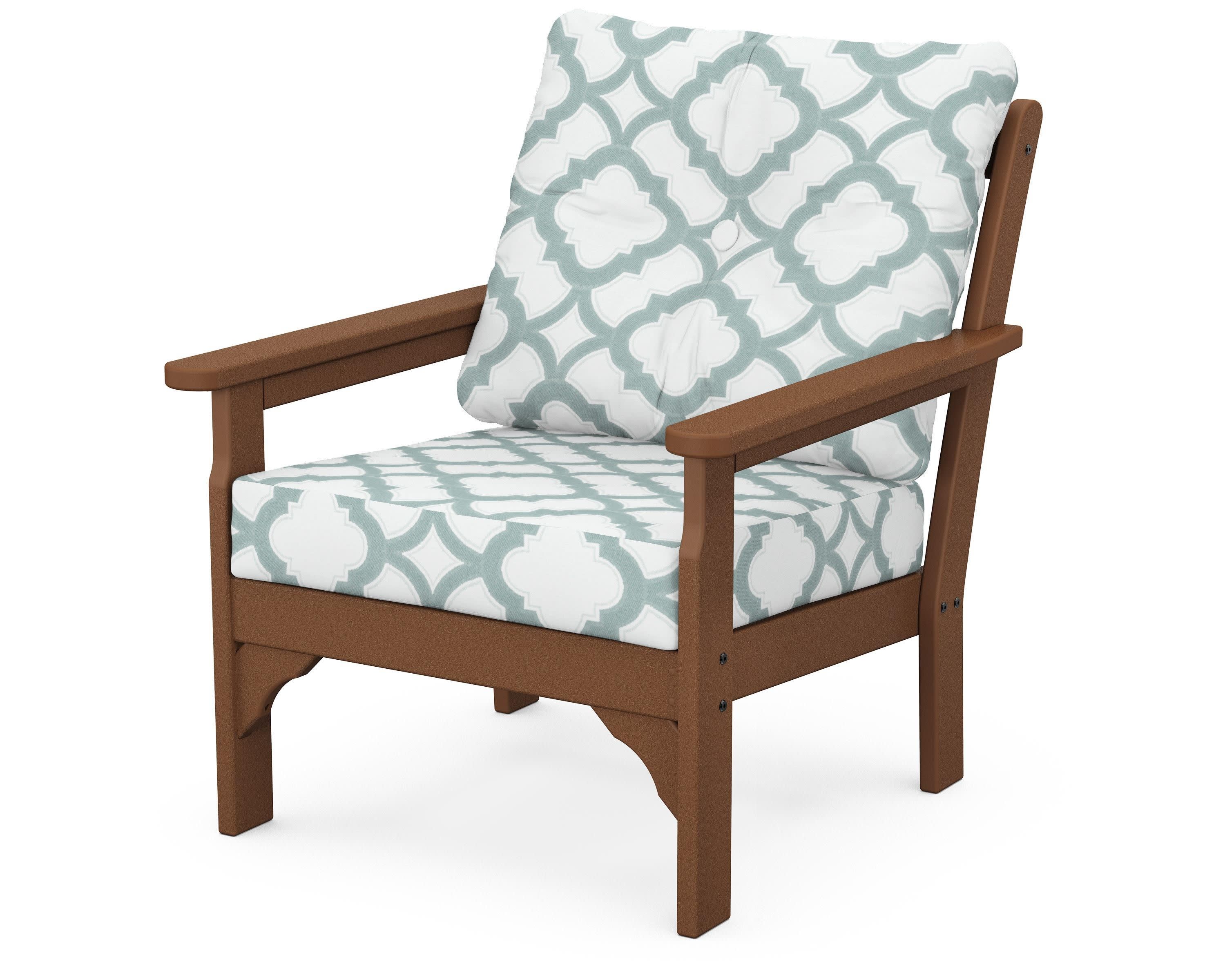 Vineyard Deep Seating Chair in Teak / Trellis Glacier Spa