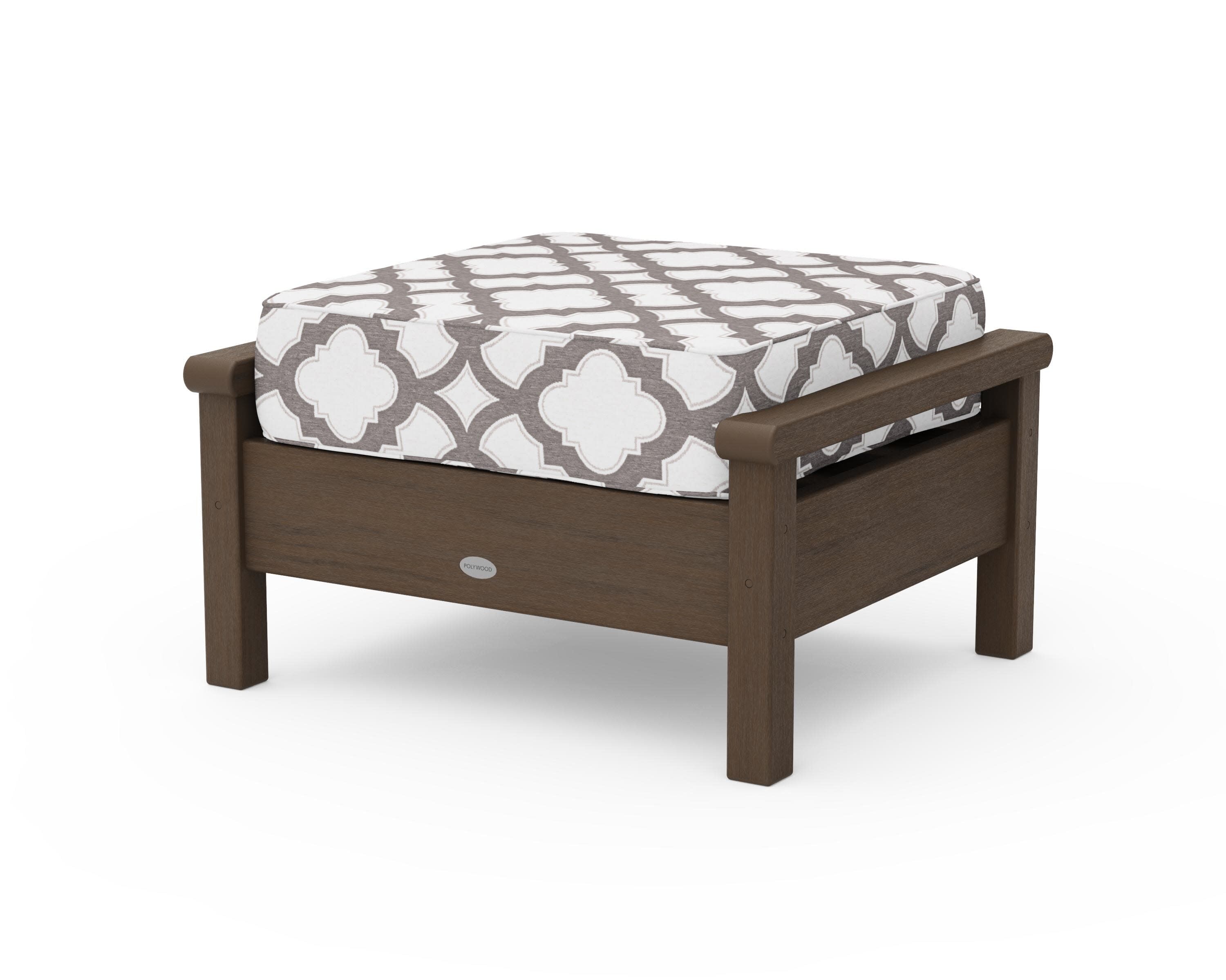 Harbour Deep Seating Ottoman in Kona / Trellis Grey Mist