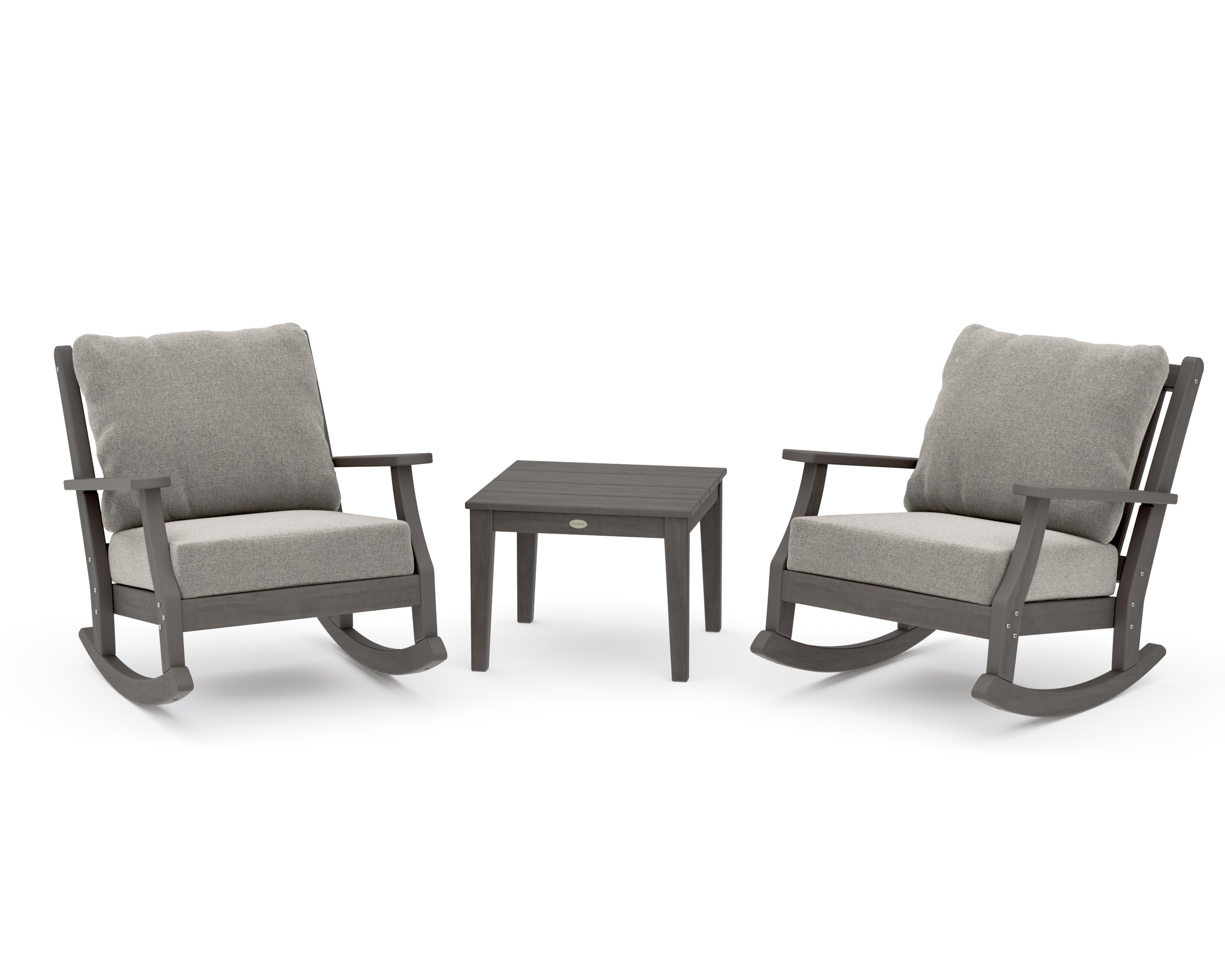 Wovendale 3-Piece Deep Seating Rocker Set in Driftwood / Weathered Tweed