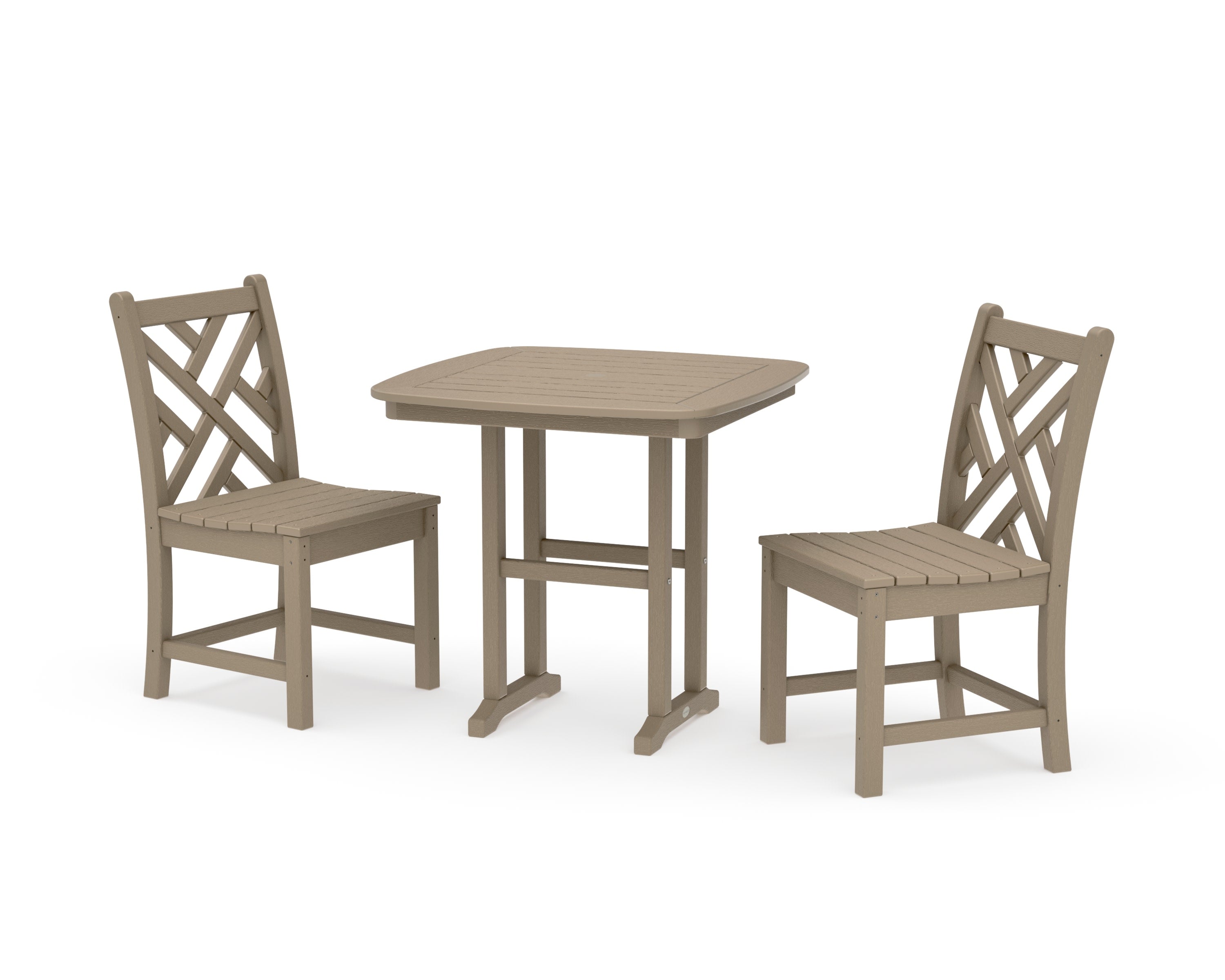 Chippendale Side Chair 3-Piece Dining Set in Vintage Sahara
