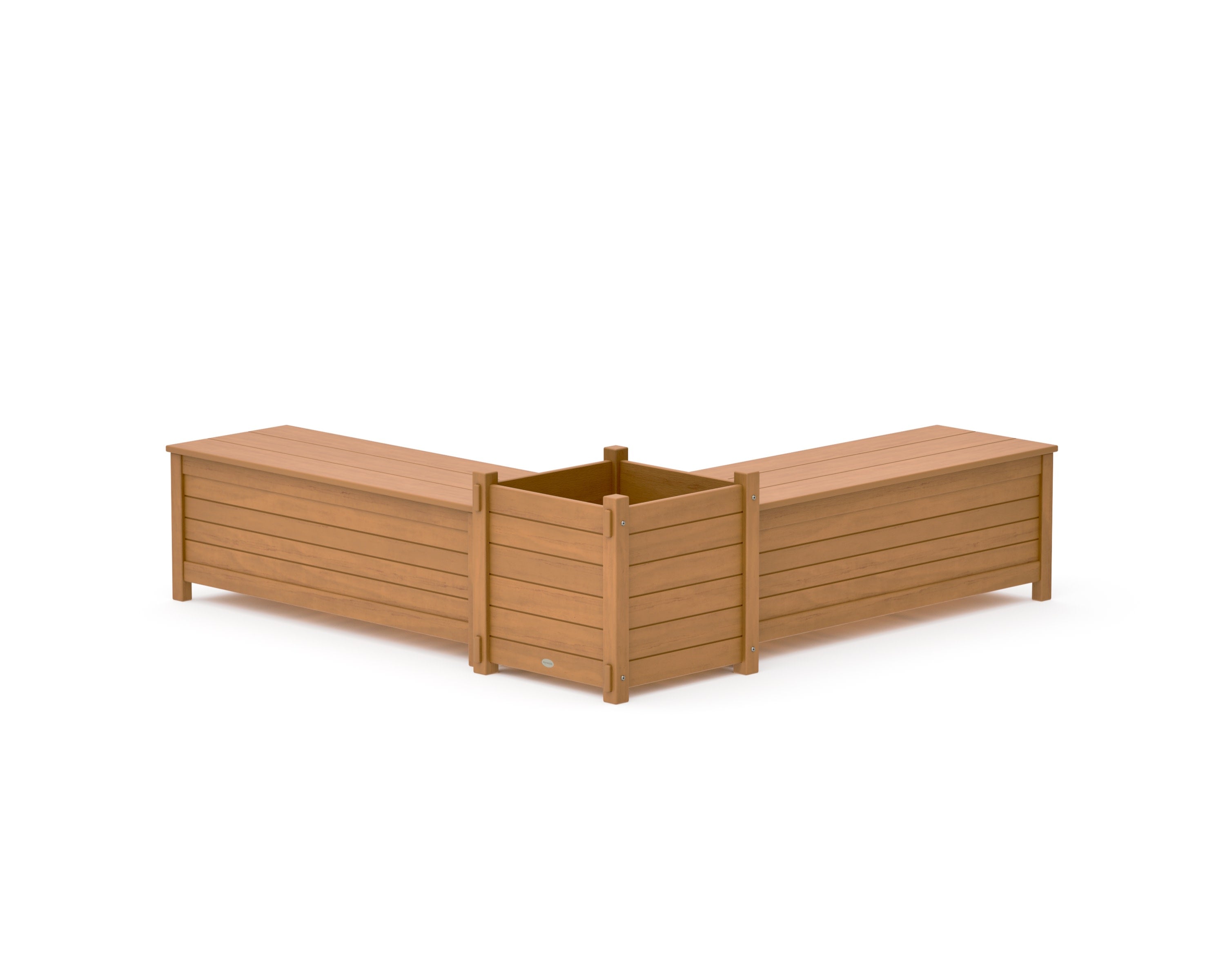 48" Nautical L- Shaped Planter Storage Bench Set- Large in Natural