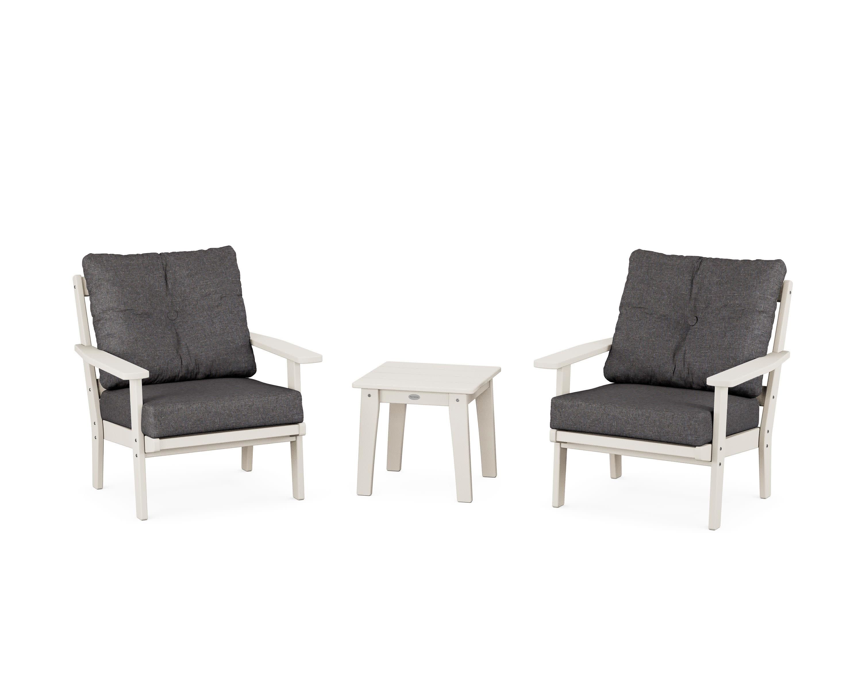 Prairie 3-Piece Deep Seating Set in Sand / Ash Charcoal
