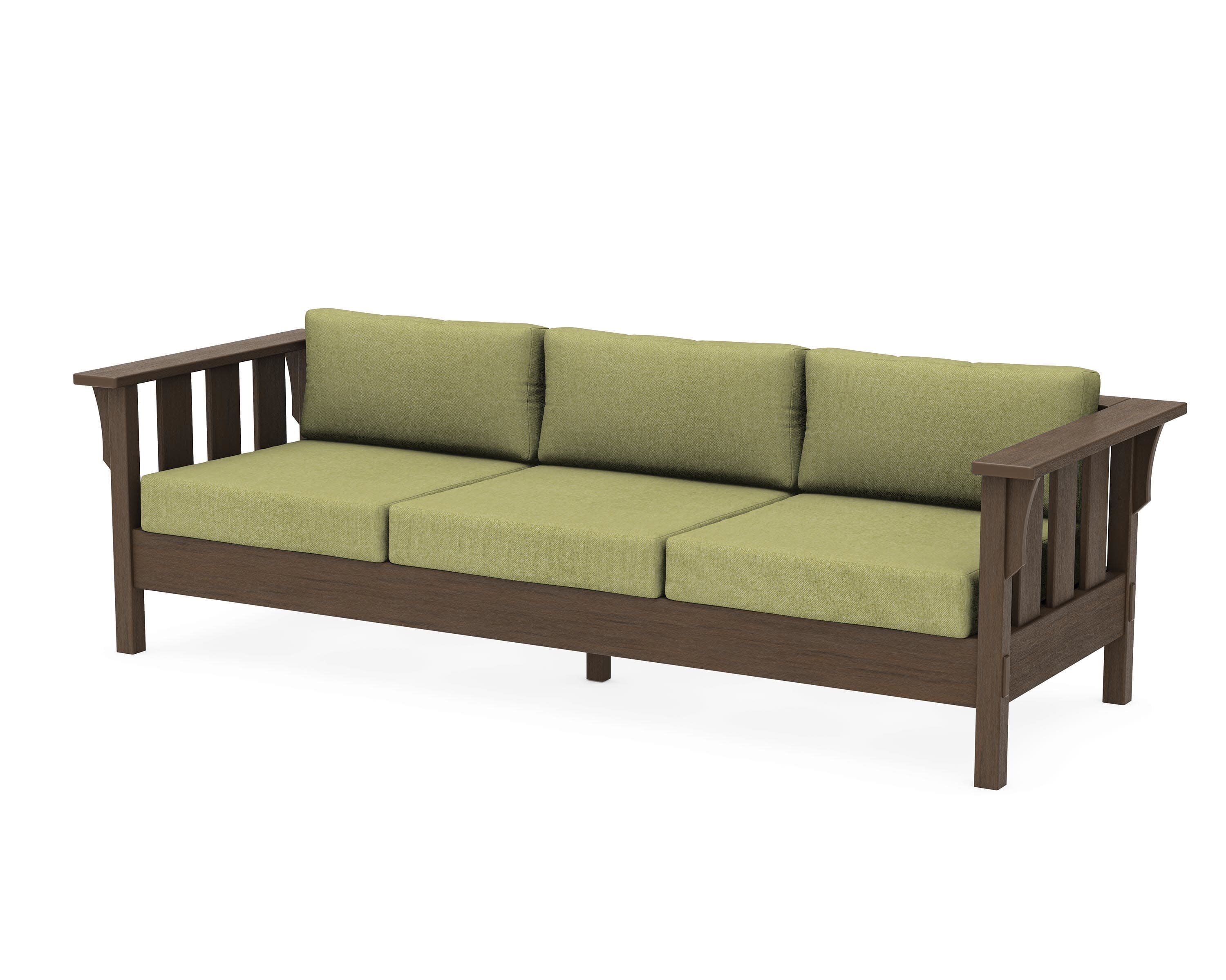 Acadia Deep Seating Sofa in Kona / Chartreuse Boucle