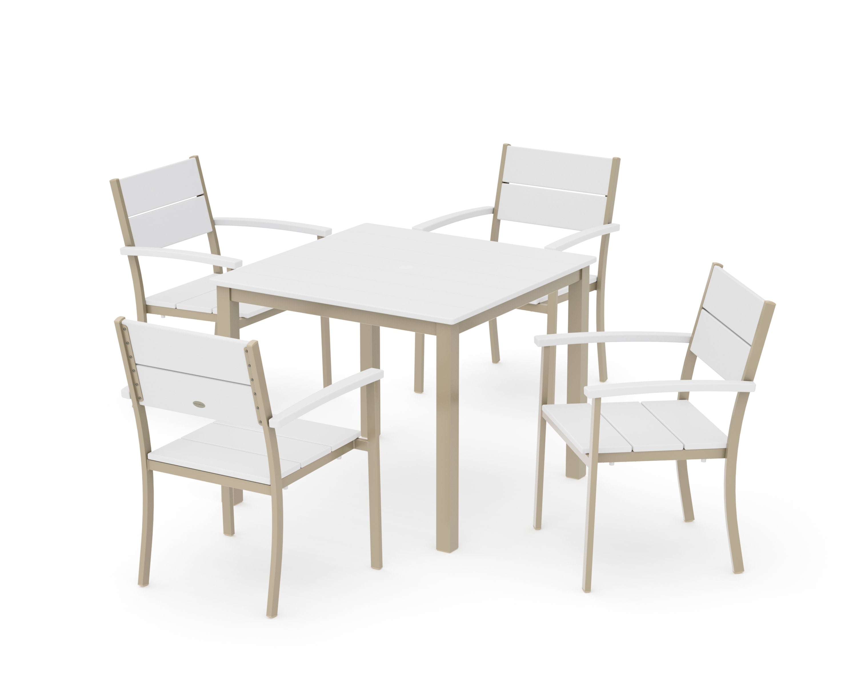 Main Street 5-Piece Dining Set in Sand / White