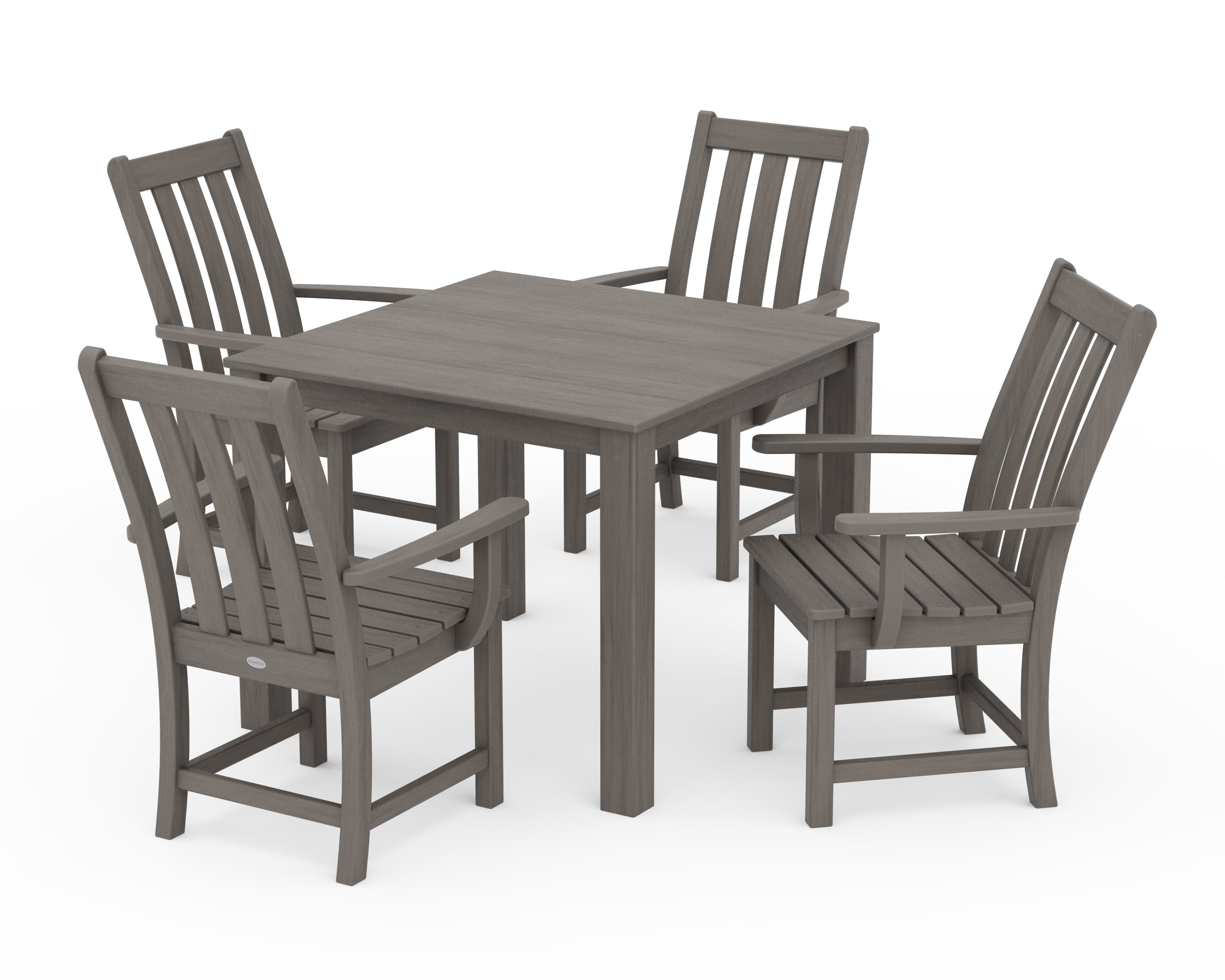 Vineyard 5-Piece Parsons Dining Set in Driftwood
