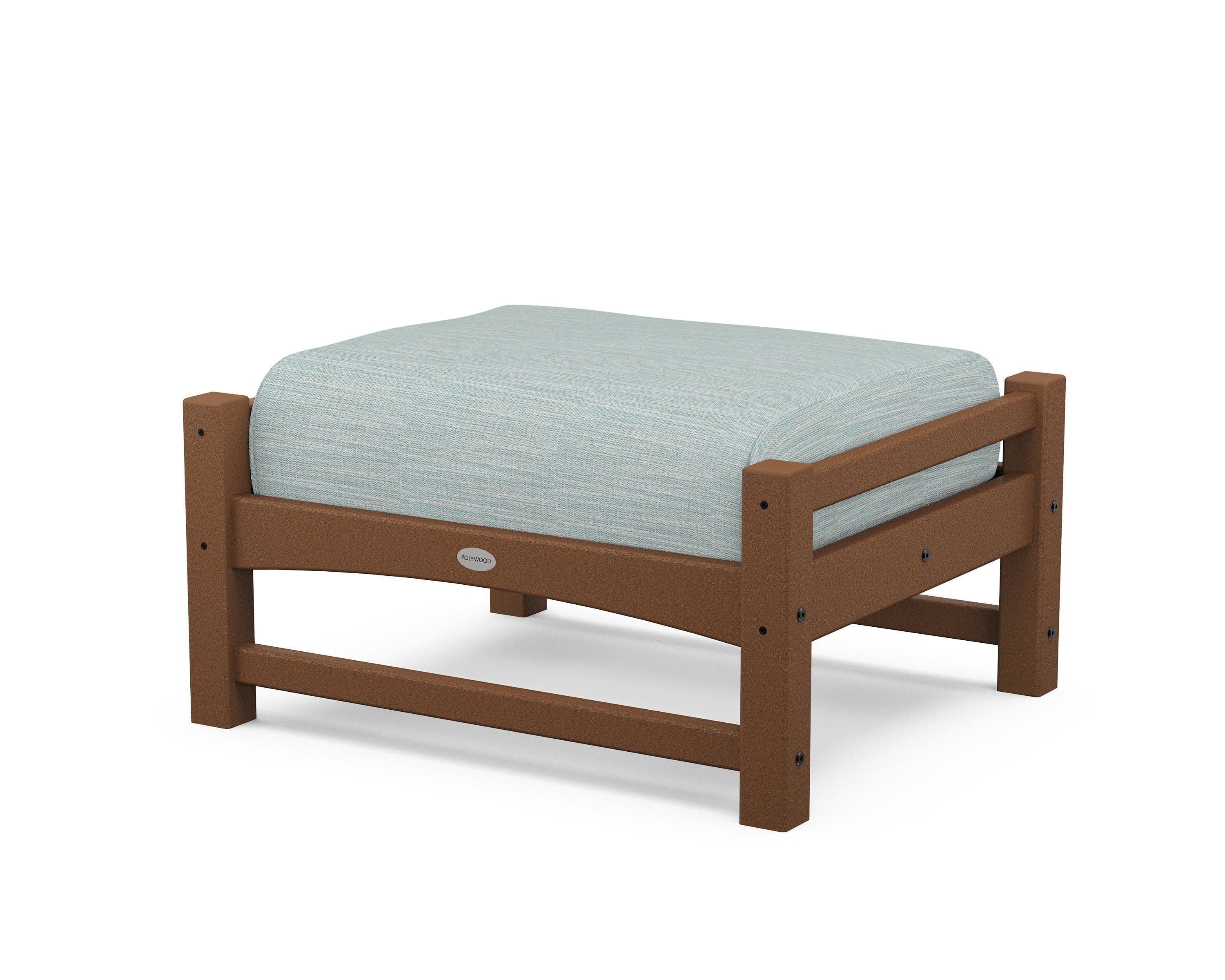 Club Ottoman in Teak / Soothe Mist