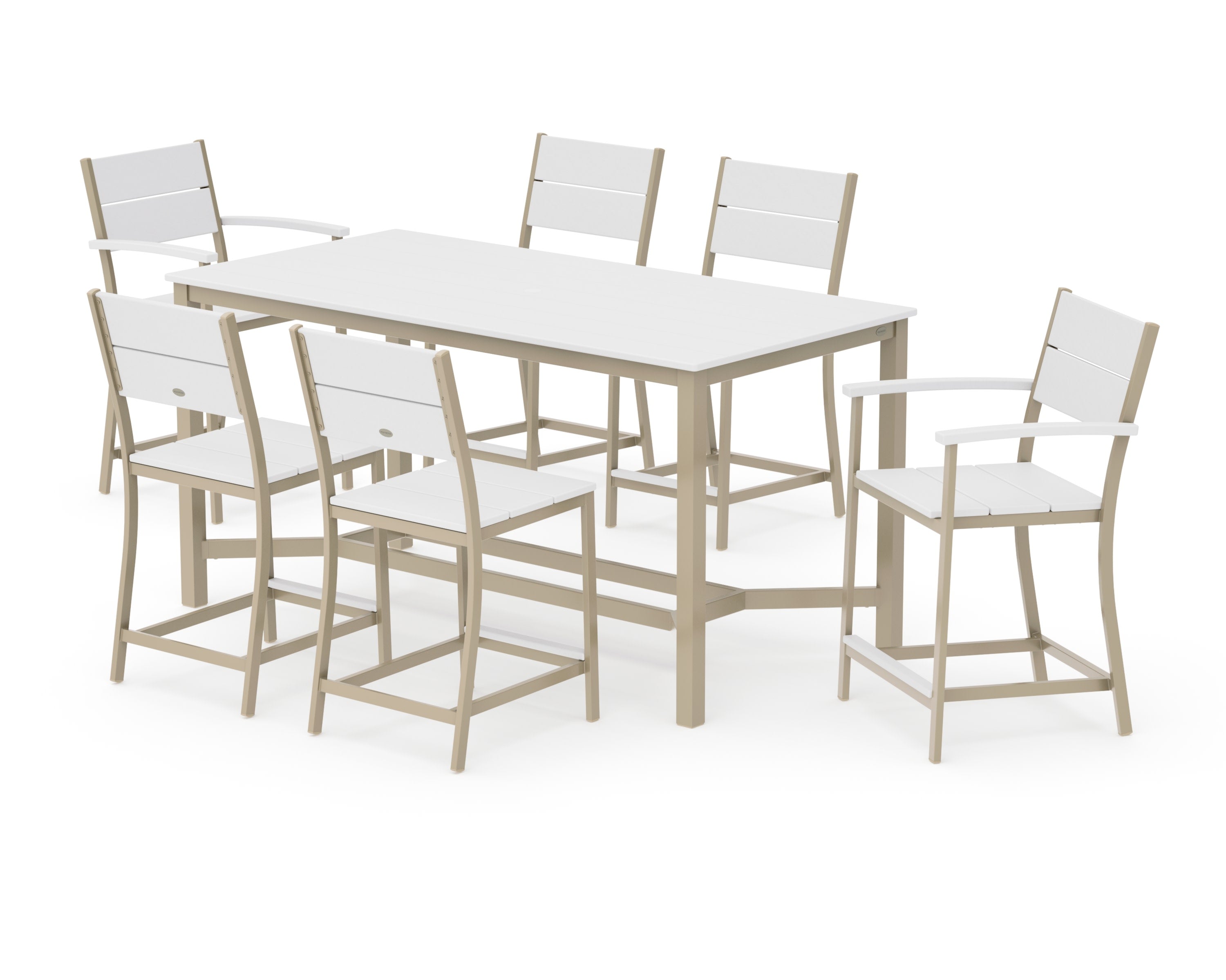 Main Street 7-Piece Counter Set in Sand / White