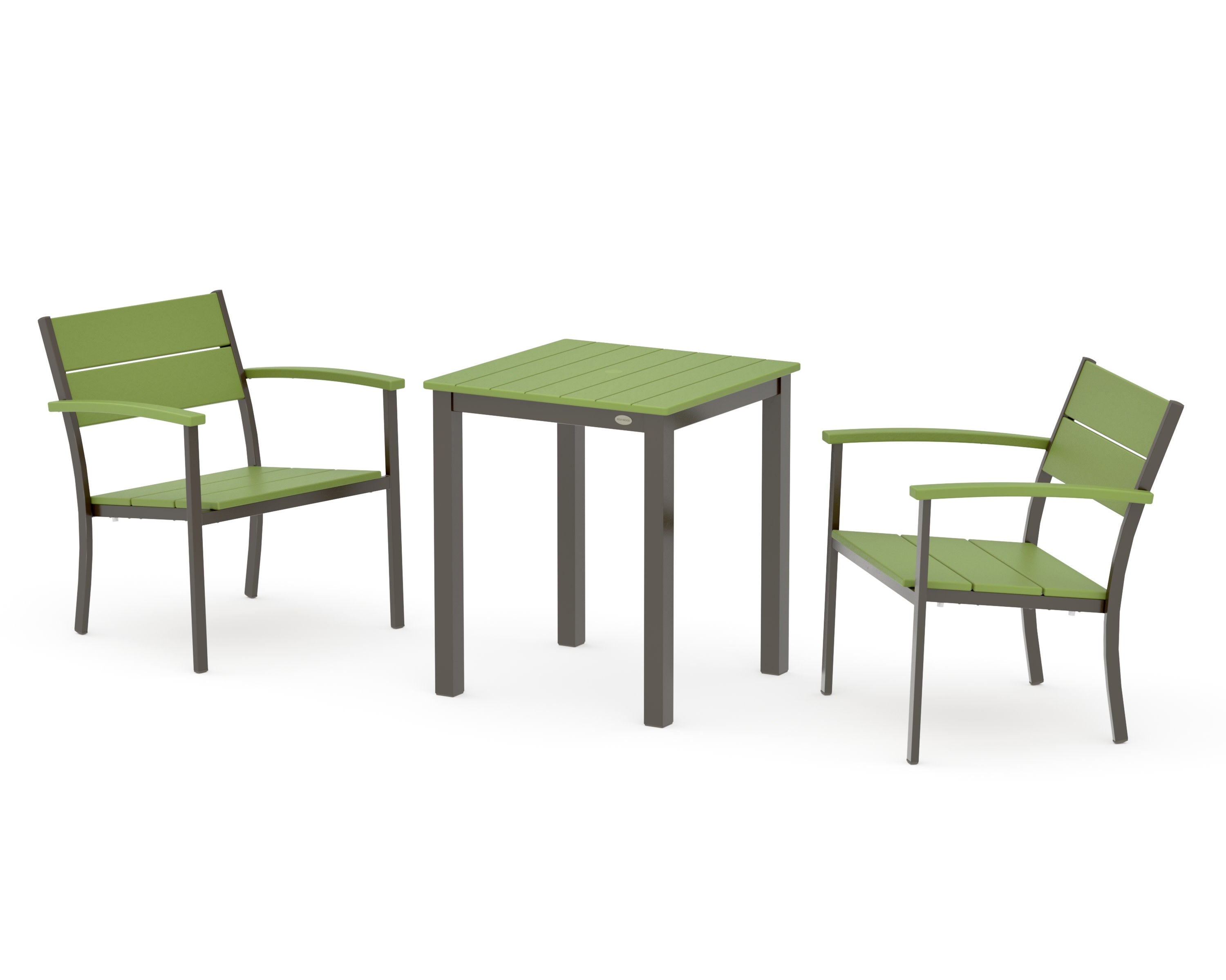 Main Street 3-Piece Square Dining Set in Bronze / Lime
