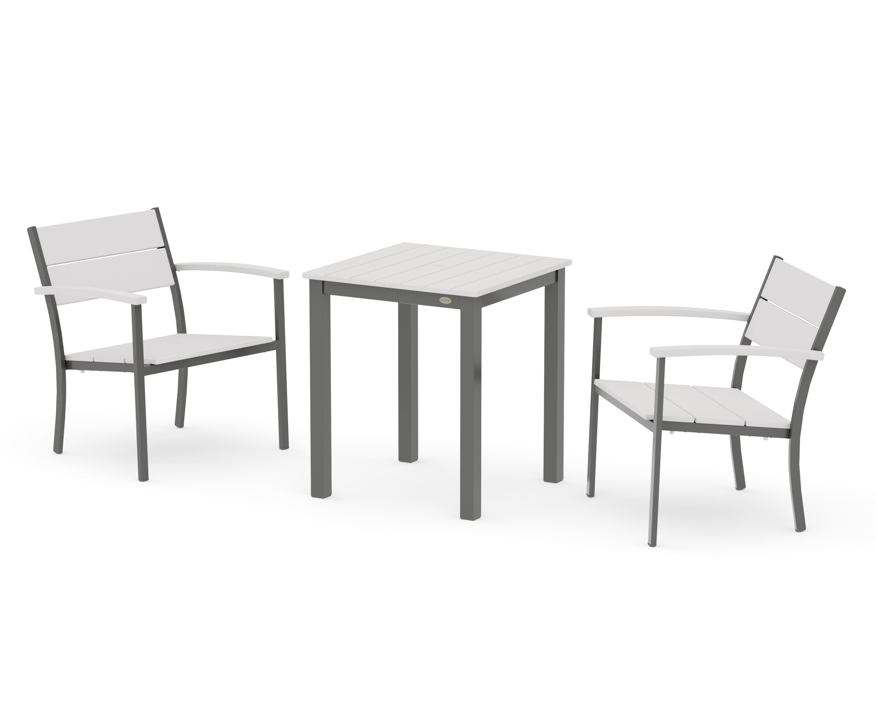 Main Street 3-Piece Square Dining Set in Charcoal / Vintage White