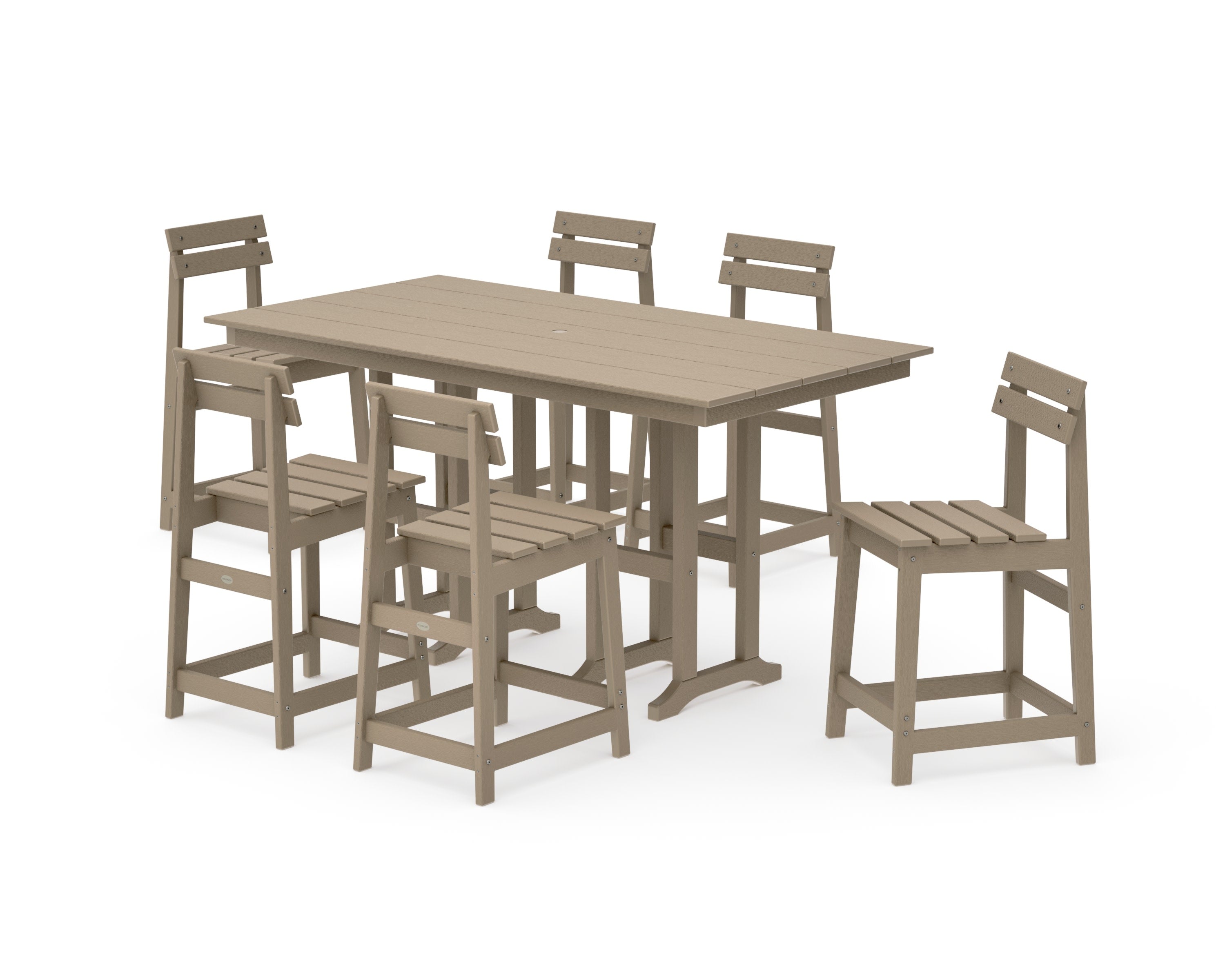 Modern Studio Plaza Counter Chair 7-Piece Set in Vintage Sahara