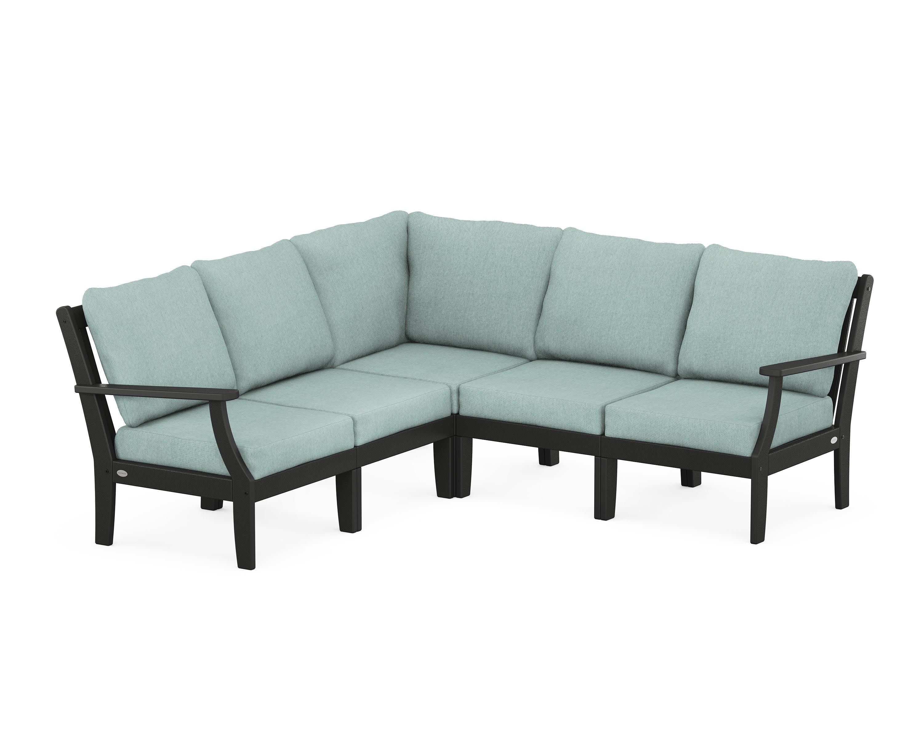 Braxton Modular 5-Piece Deep Seating Set in Black / Glacier Spa