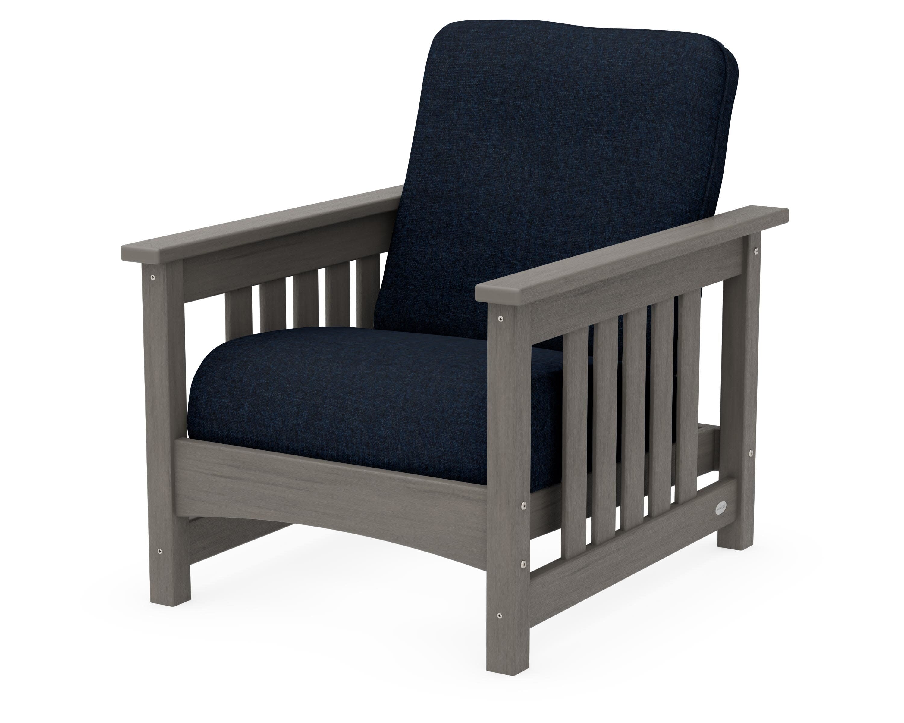 Club Mission Chair in Driftwood / Marine Indigo