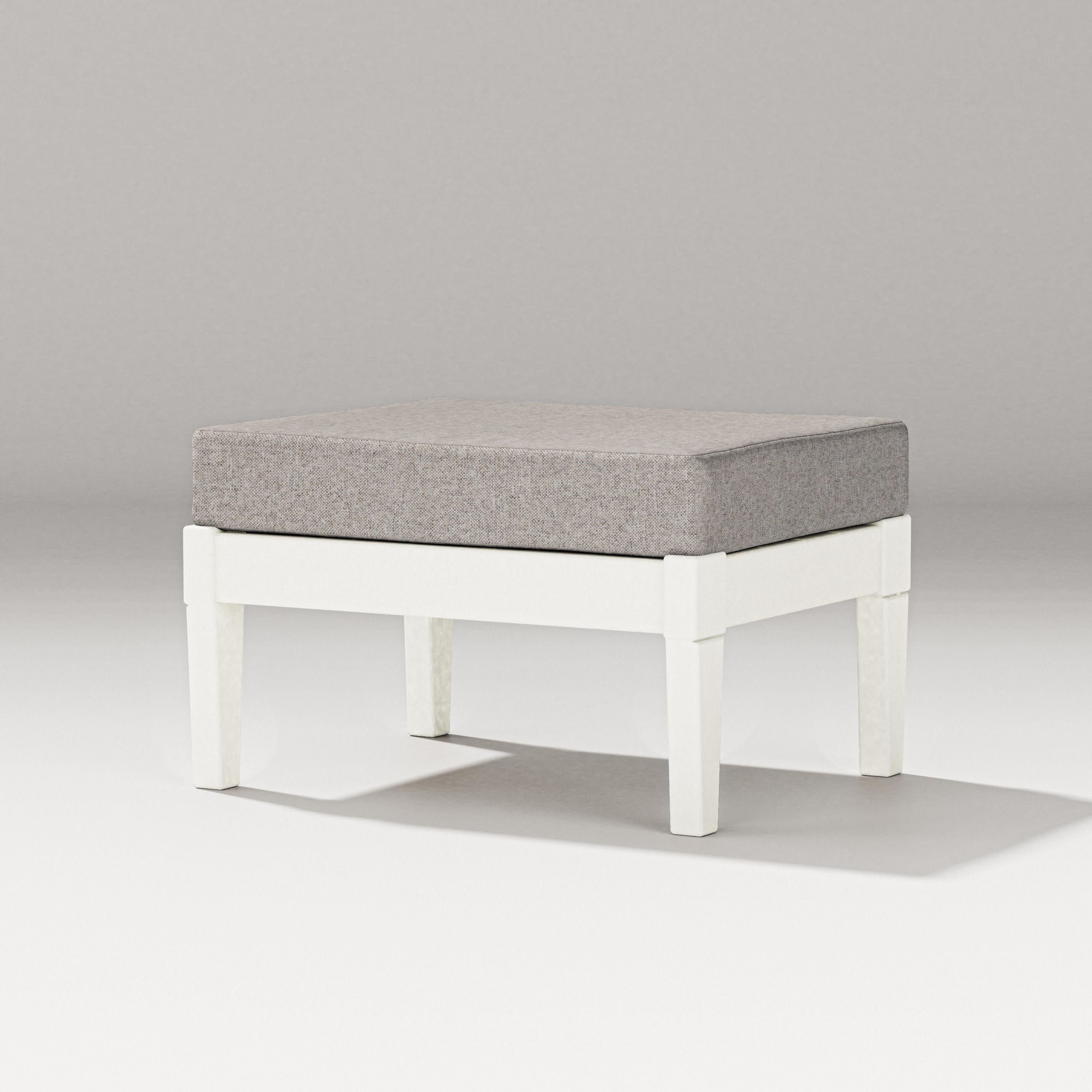 Estate Lounge Ottoman in Vintage White / Weathered Tweed