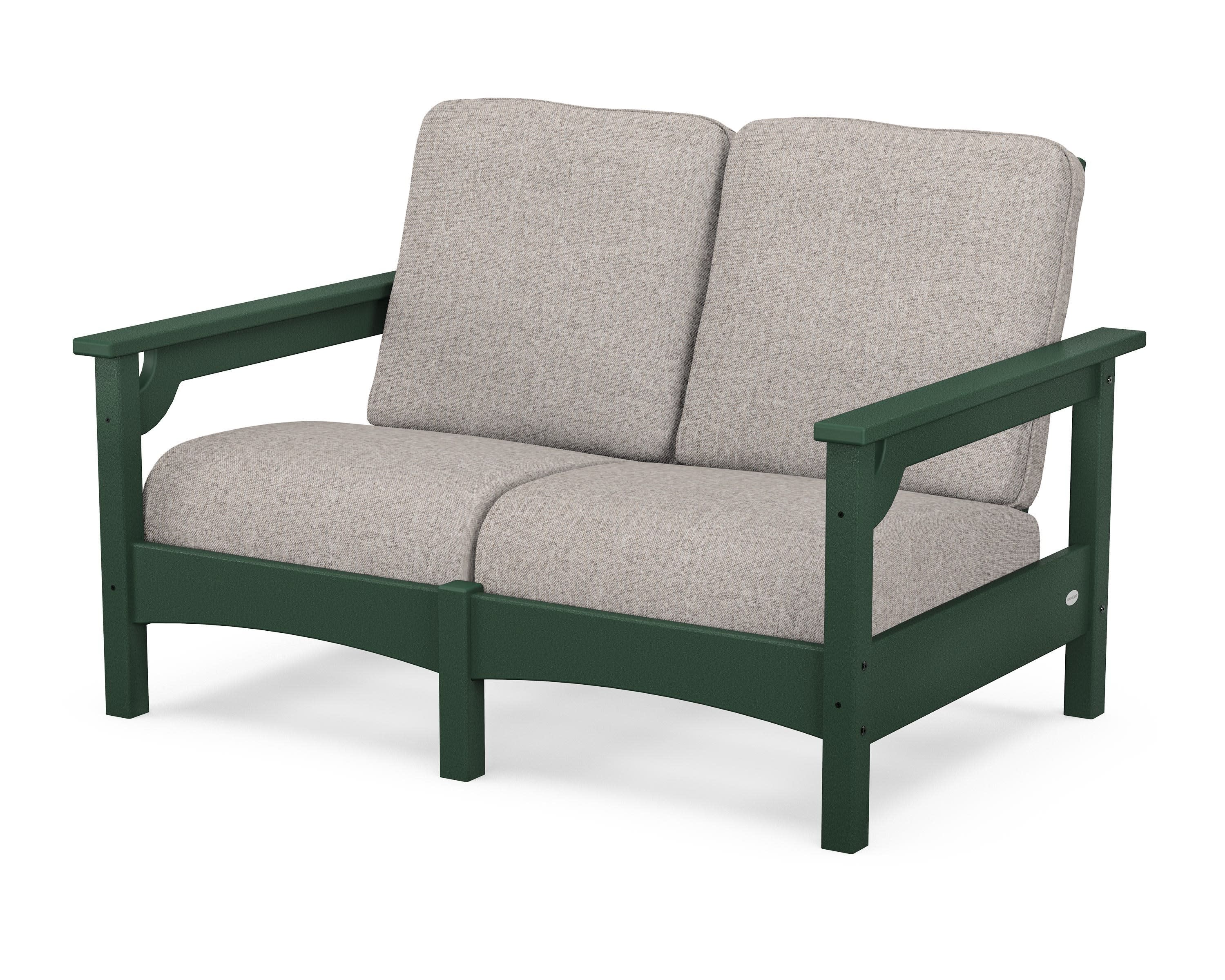 Club Loveseat in Green / Weathered Tweed