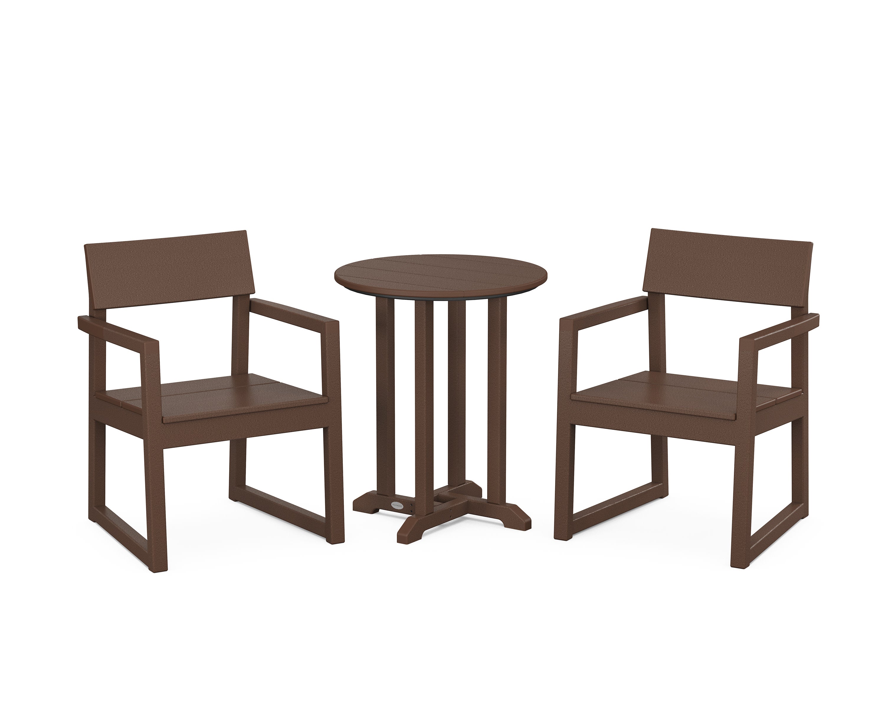 EDGE 3-Piece Round Bistro Dining Set in Mahogany
