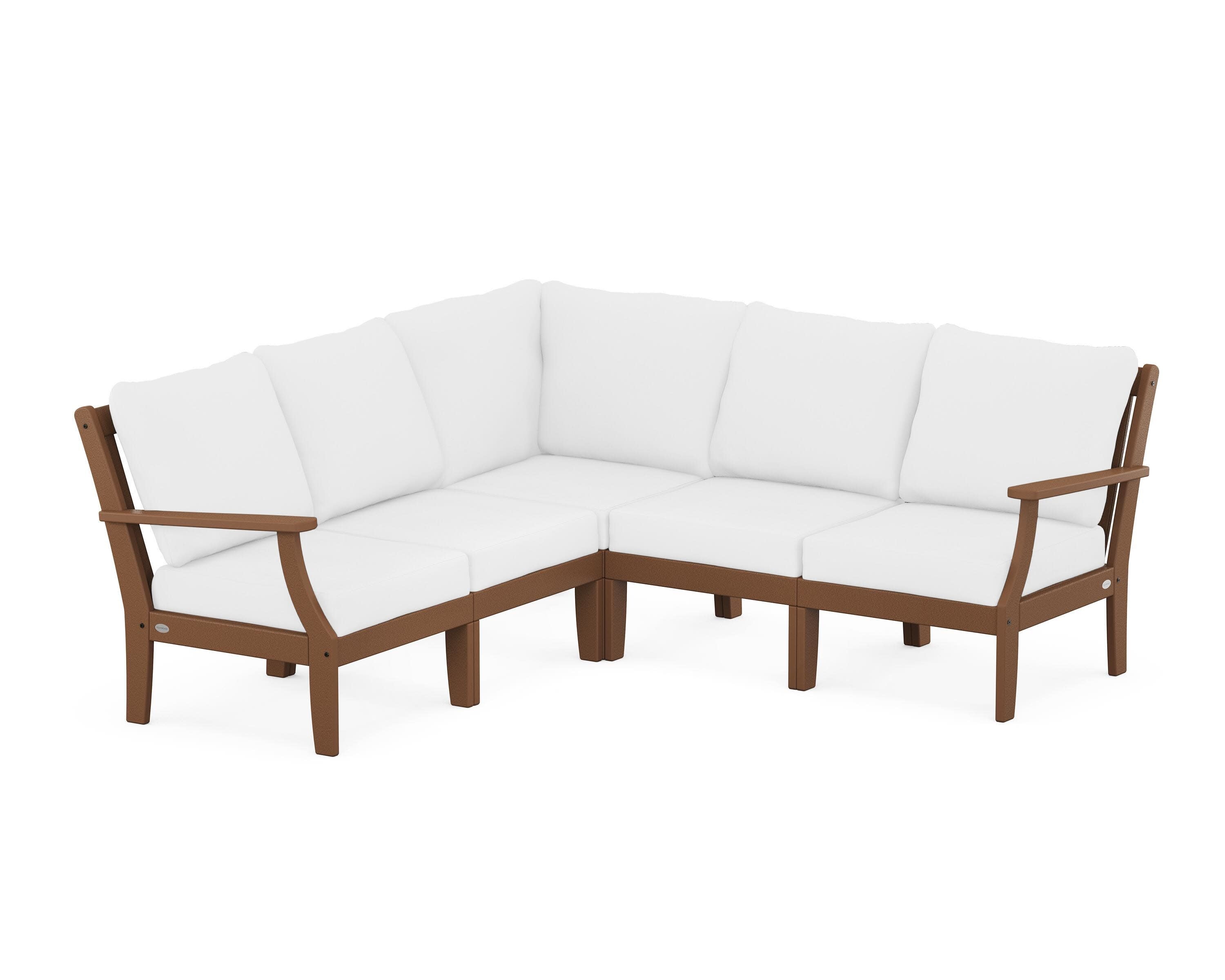 Braxton Modular 5-Piece Deep Seating Set in Teak / Natural