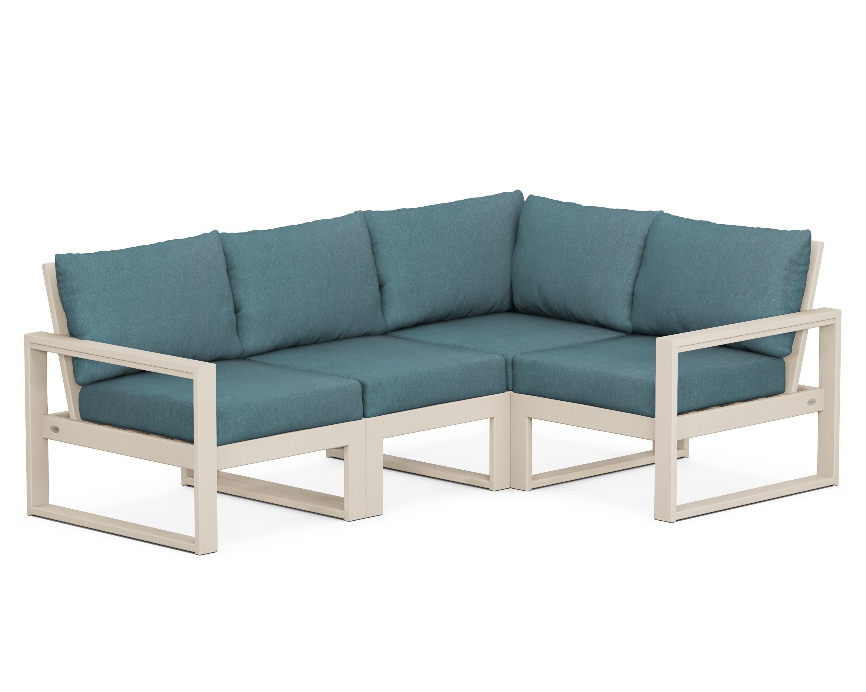 EDGE 4-Piece Modular Deep Seating Set in Sand / Ocean Teal