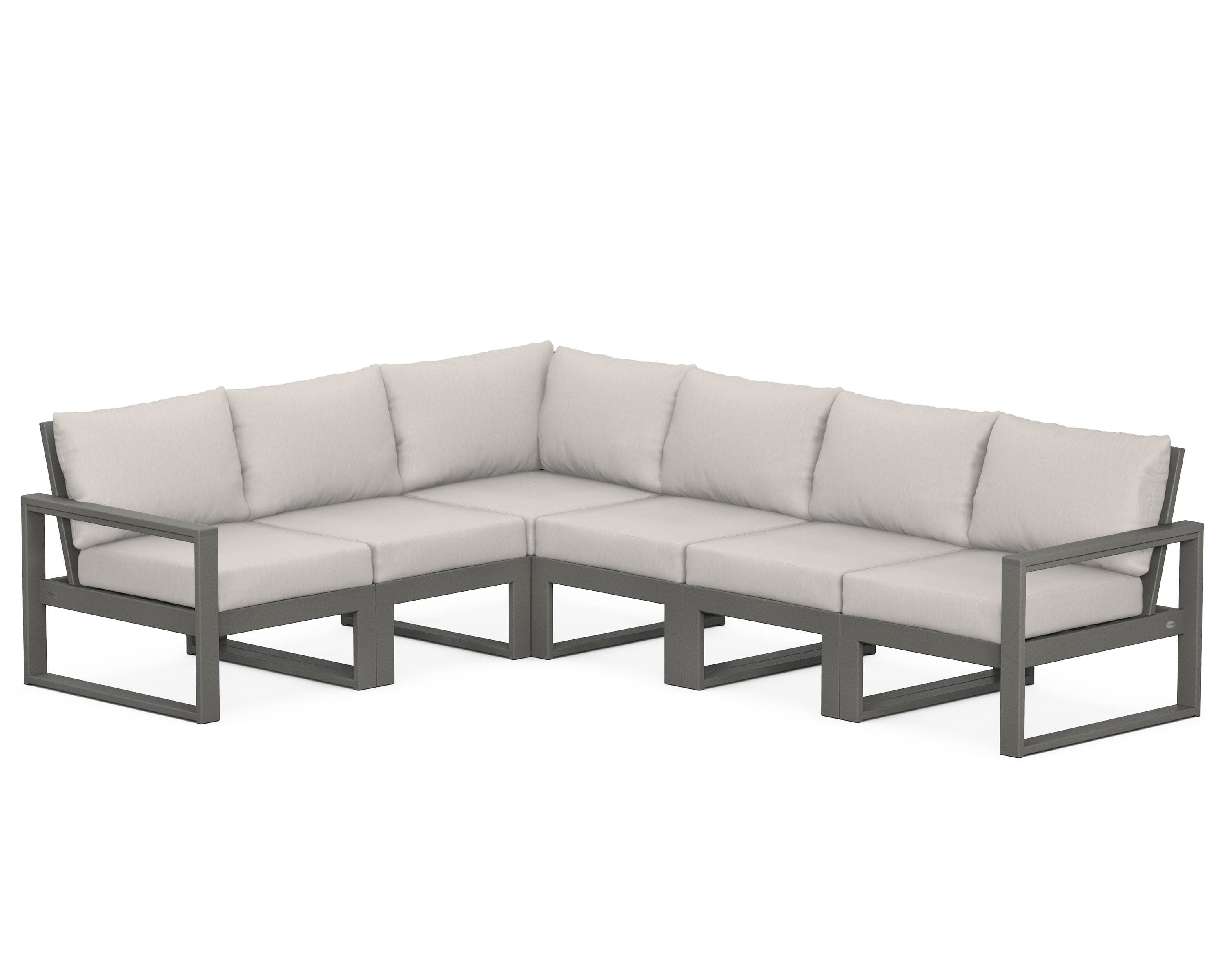 EDGE 6-Piece Modular Deep Seating Set in Slate Grey / Cast Ash