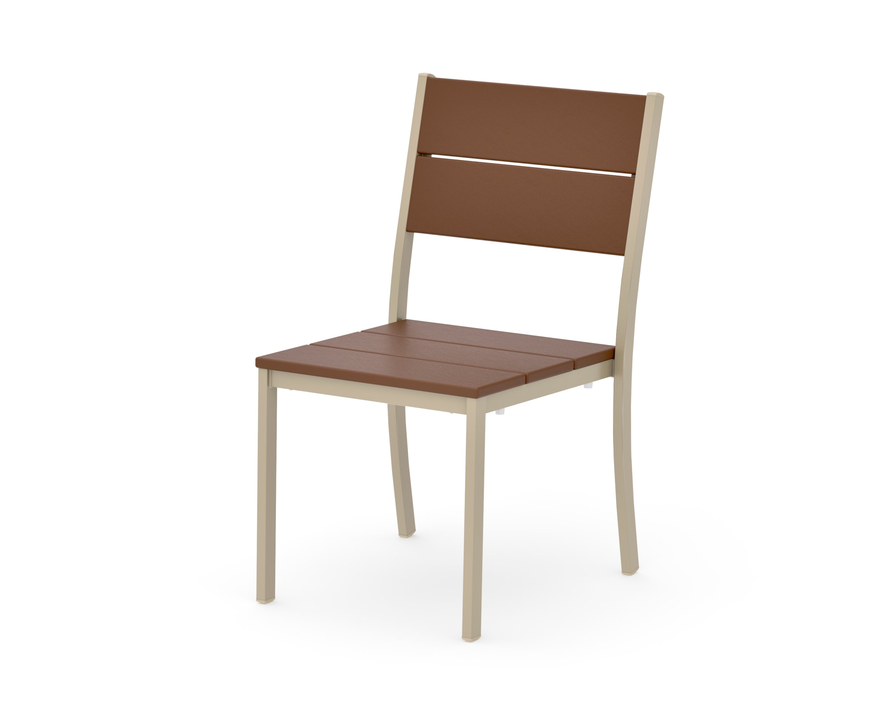 Main Street Stacking Dining Side Chair in Sand / Teak