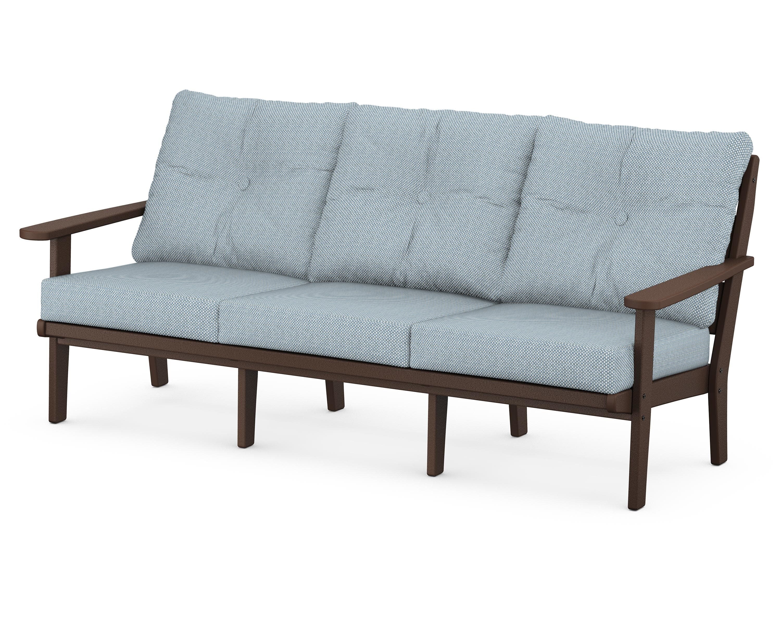 Lakeside Deep Seating Sofa in Mahogany / Exhale Sky