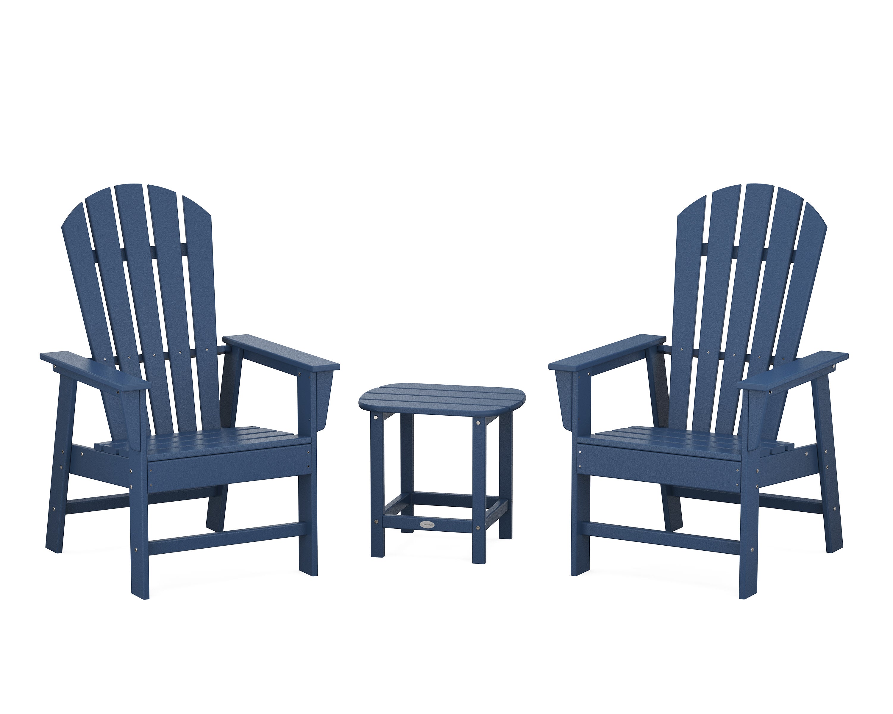 South Beach Casual Chair 3-Piece Set with 18" South Beach Side Table in Navy
