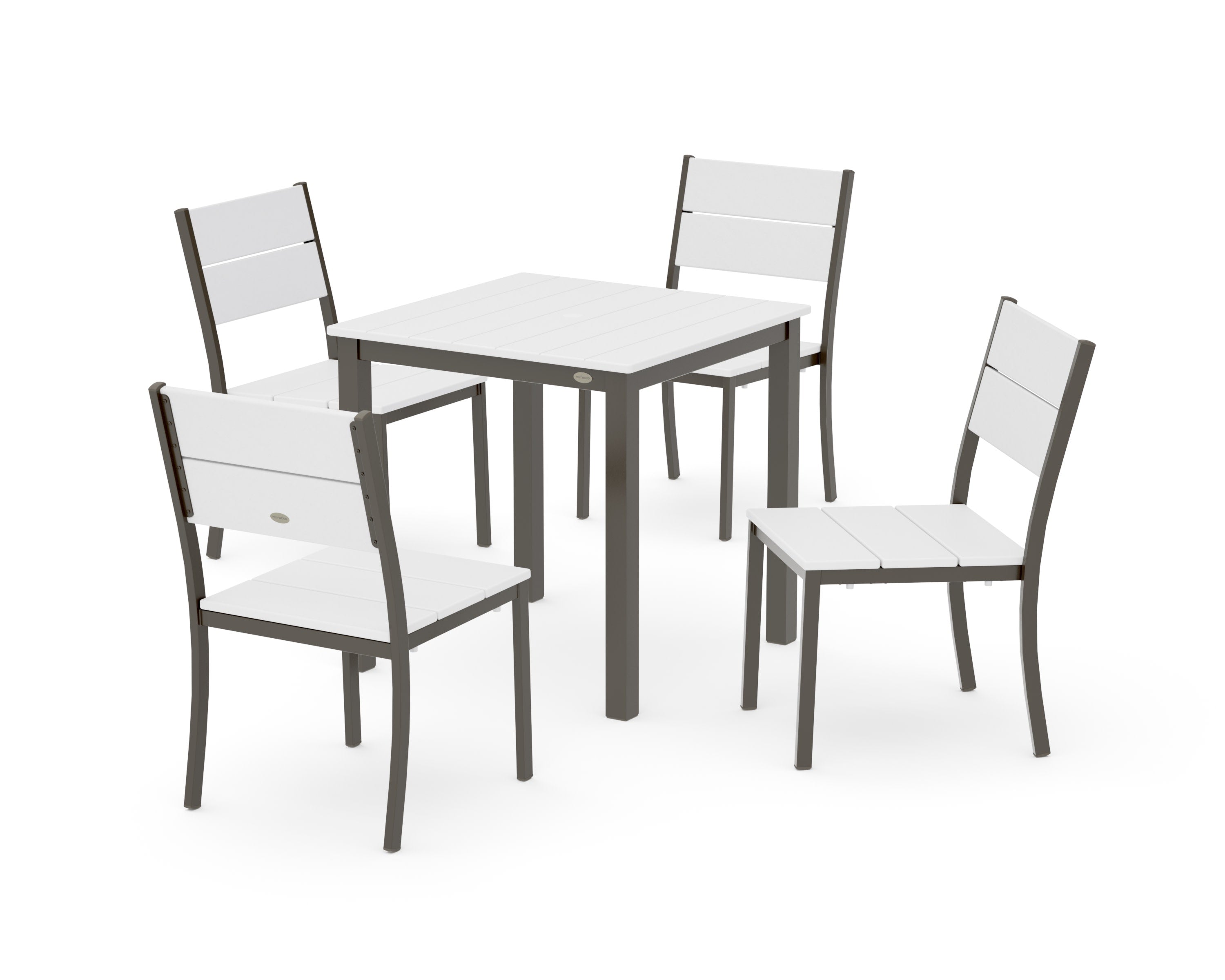 Main Street 5-Piece Square Dining Set- Small in Bronze / White
