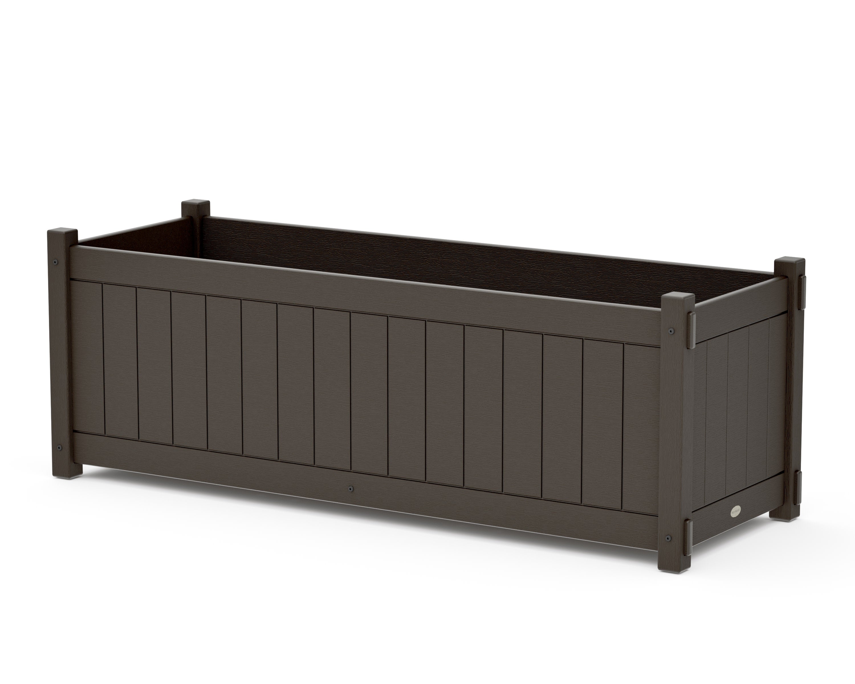 Vineyard Large Rectangle Triple Planter Box in Vintage Coffee