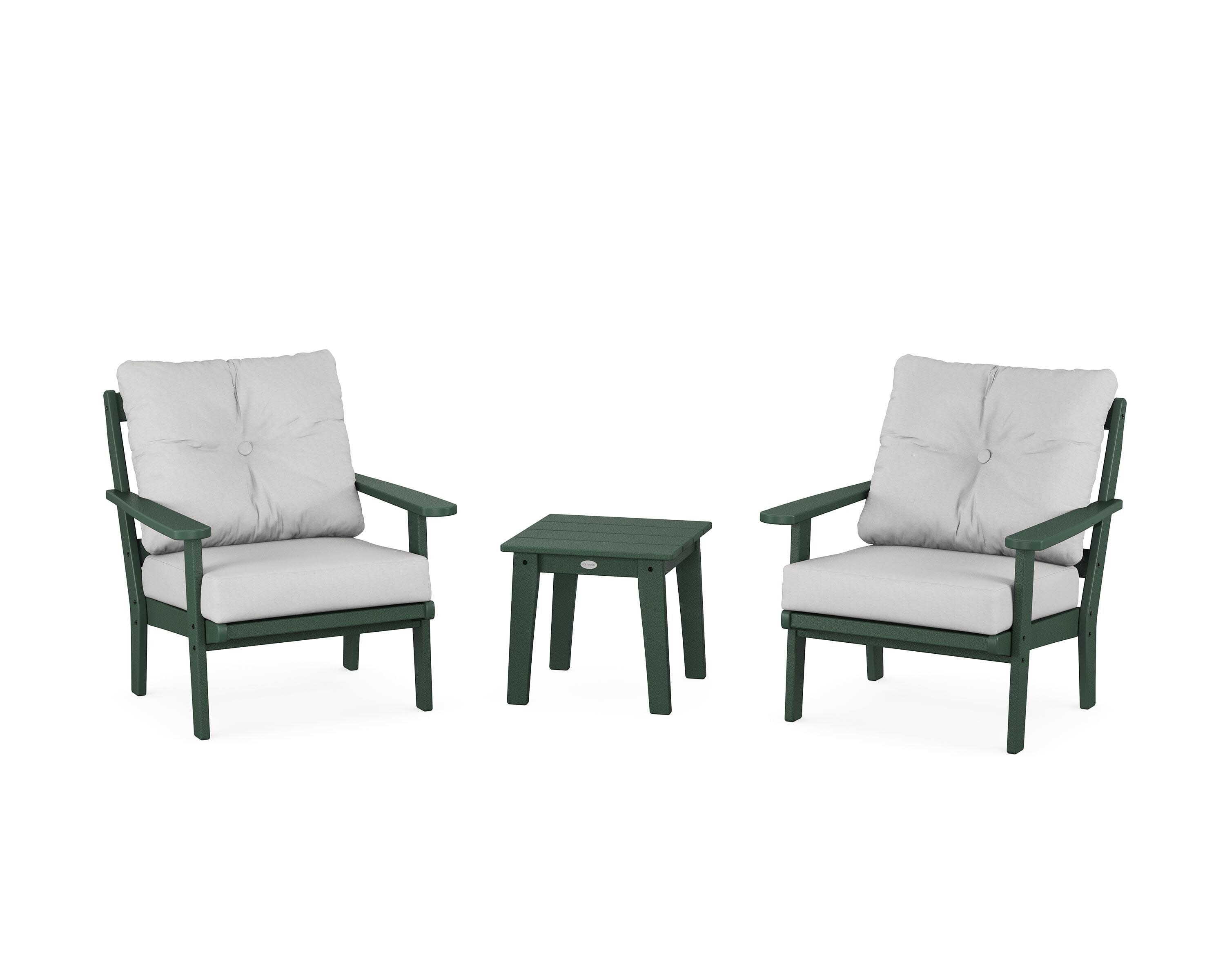 Mission 3-Piece Deep Seating Set in Green / Diamond in the Rough
