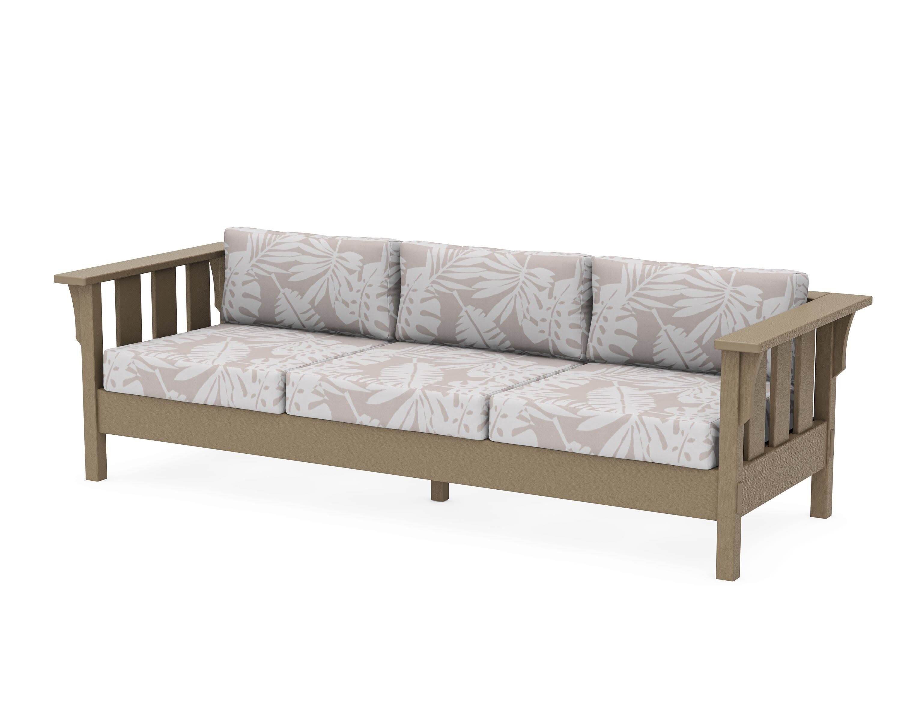 Acadia Deep Seating Sofa in Vintage Sahara / Leaf Dune Burlap