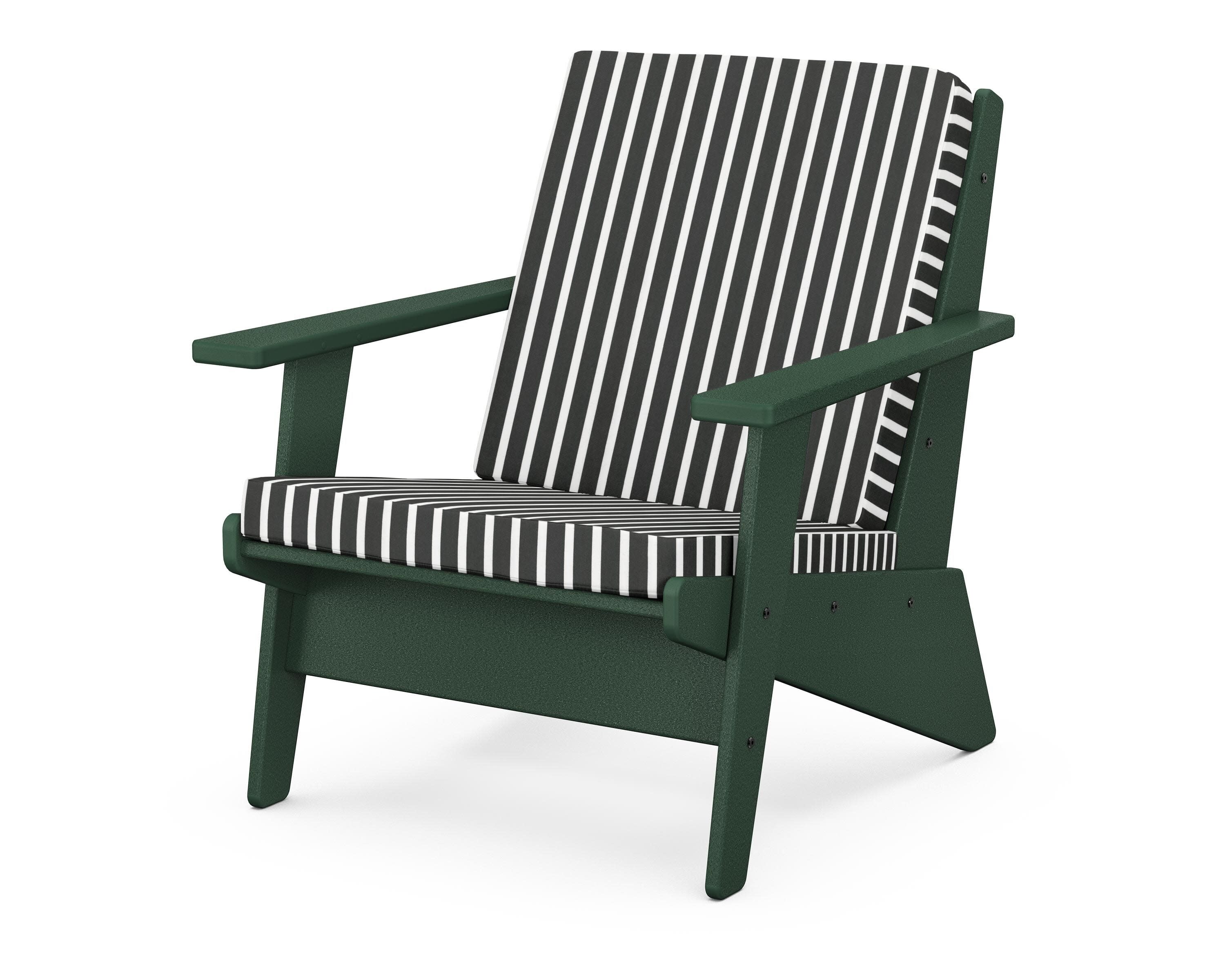 Riviera Modern Lounge Chair in Green / Shore Classic