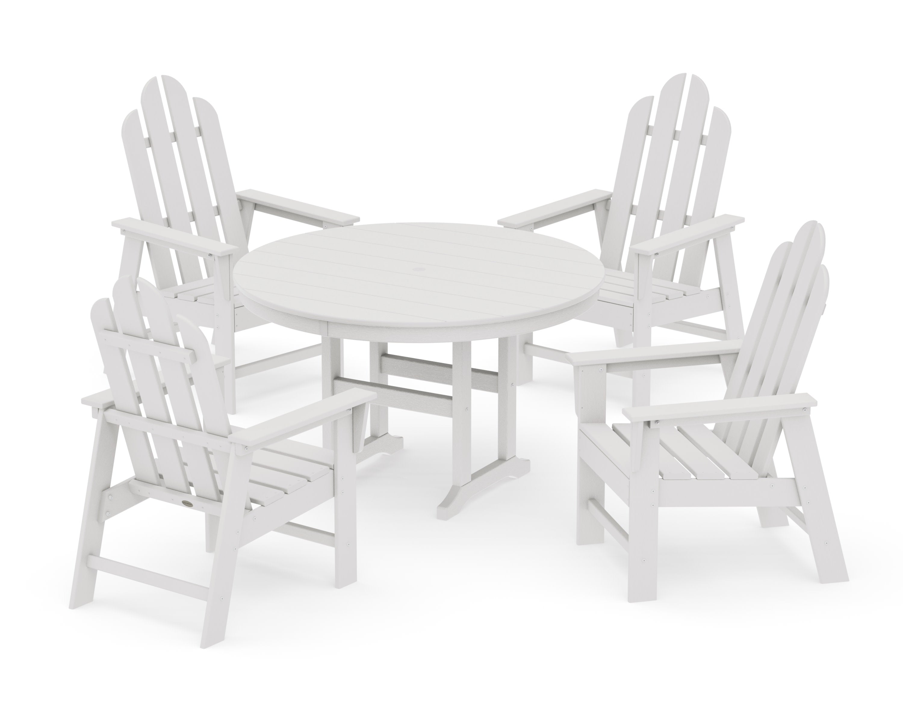 Long Island 5-Piece Round Farmhouse Dining Set in Vintage White