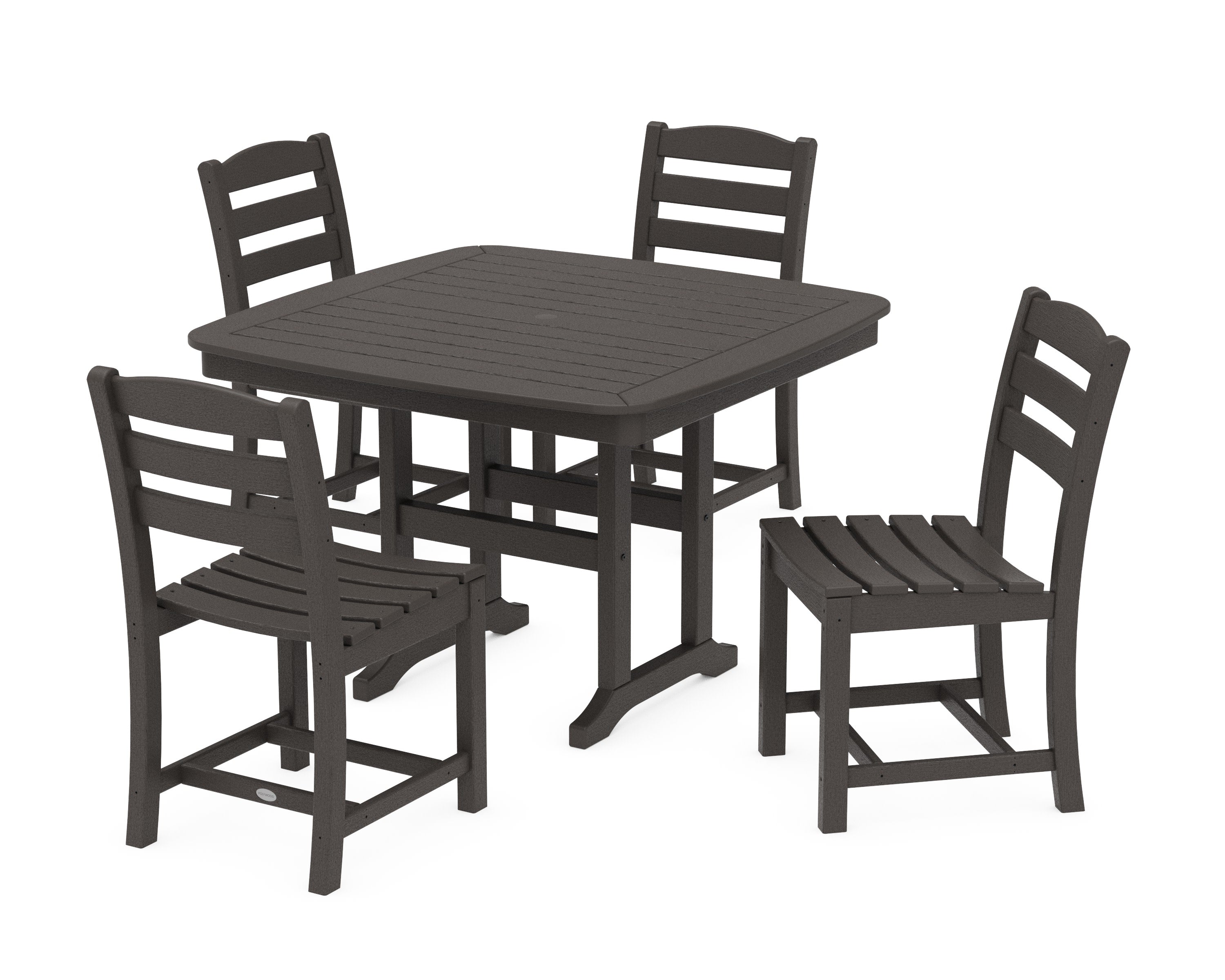 La Casa Caf Side Chair 5-Piece Dining Set with Trestle Legs in Vintage Coffee