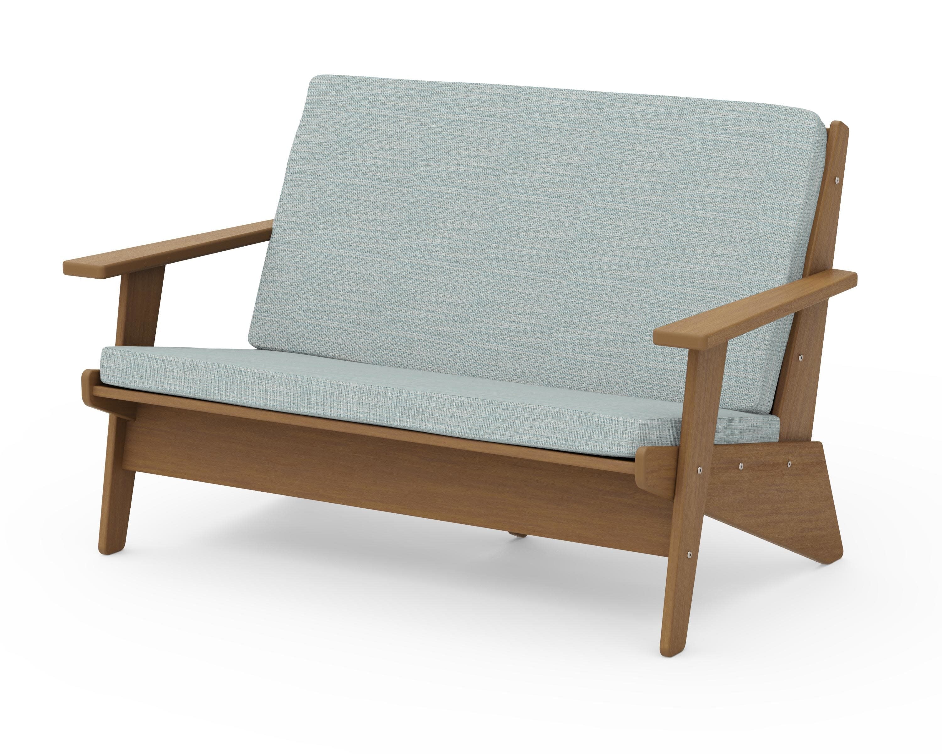 Riviera Modern Lounge Loveseat in Natural / Soothe Mist